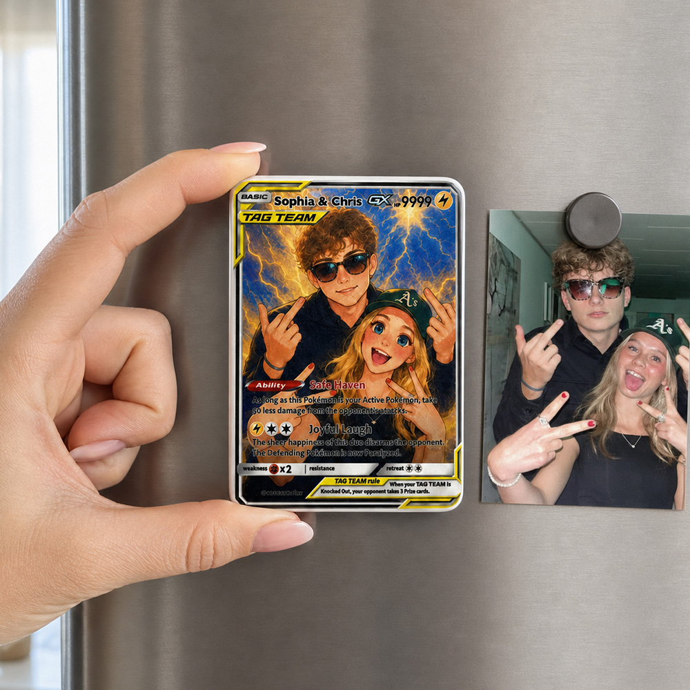 Personalized Couple Photo Anime Art Ceramic Magnetic Fridge Magnets