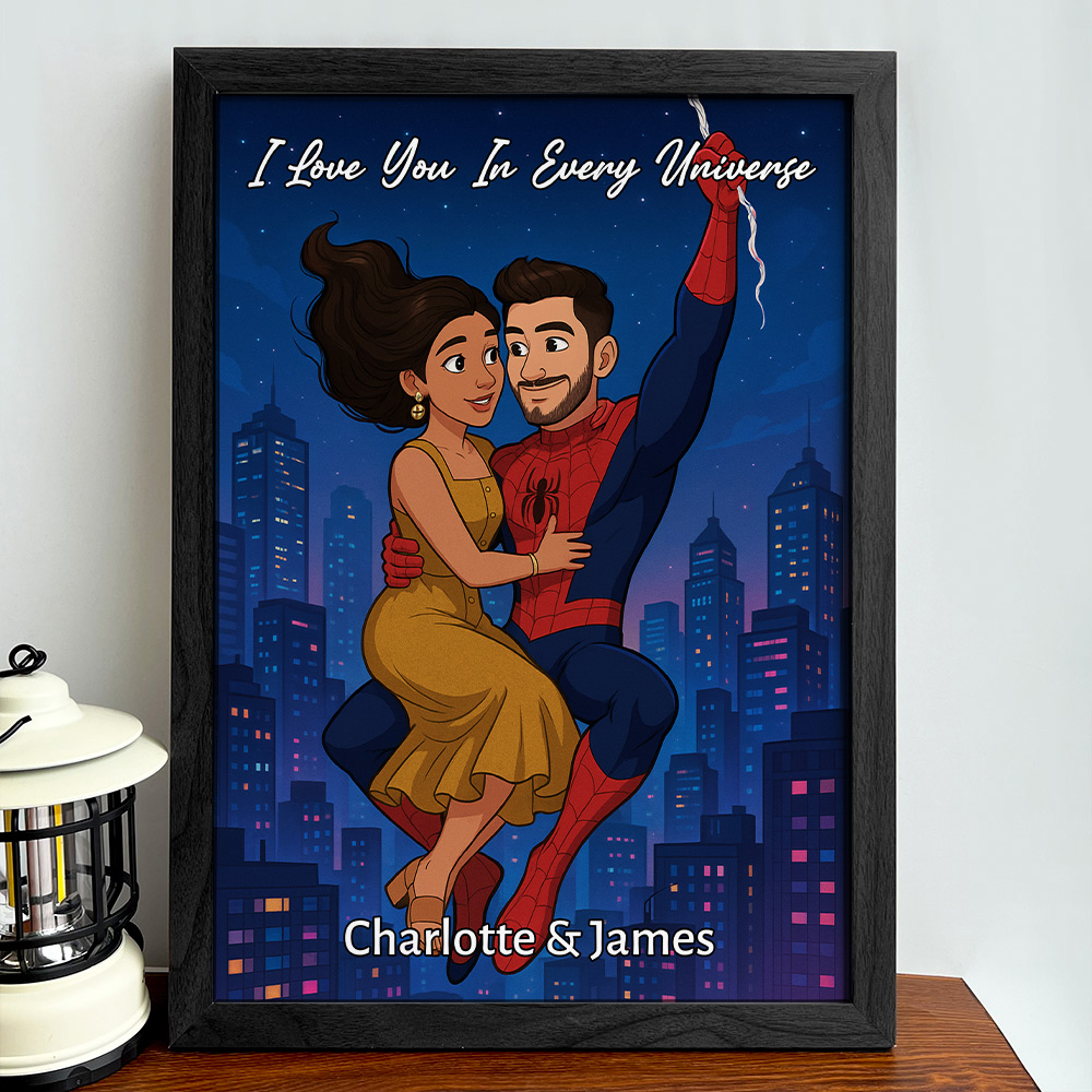 Custom Spider-Man Couple Portrait Wall Art, Superhero Couple Portrait🕸️