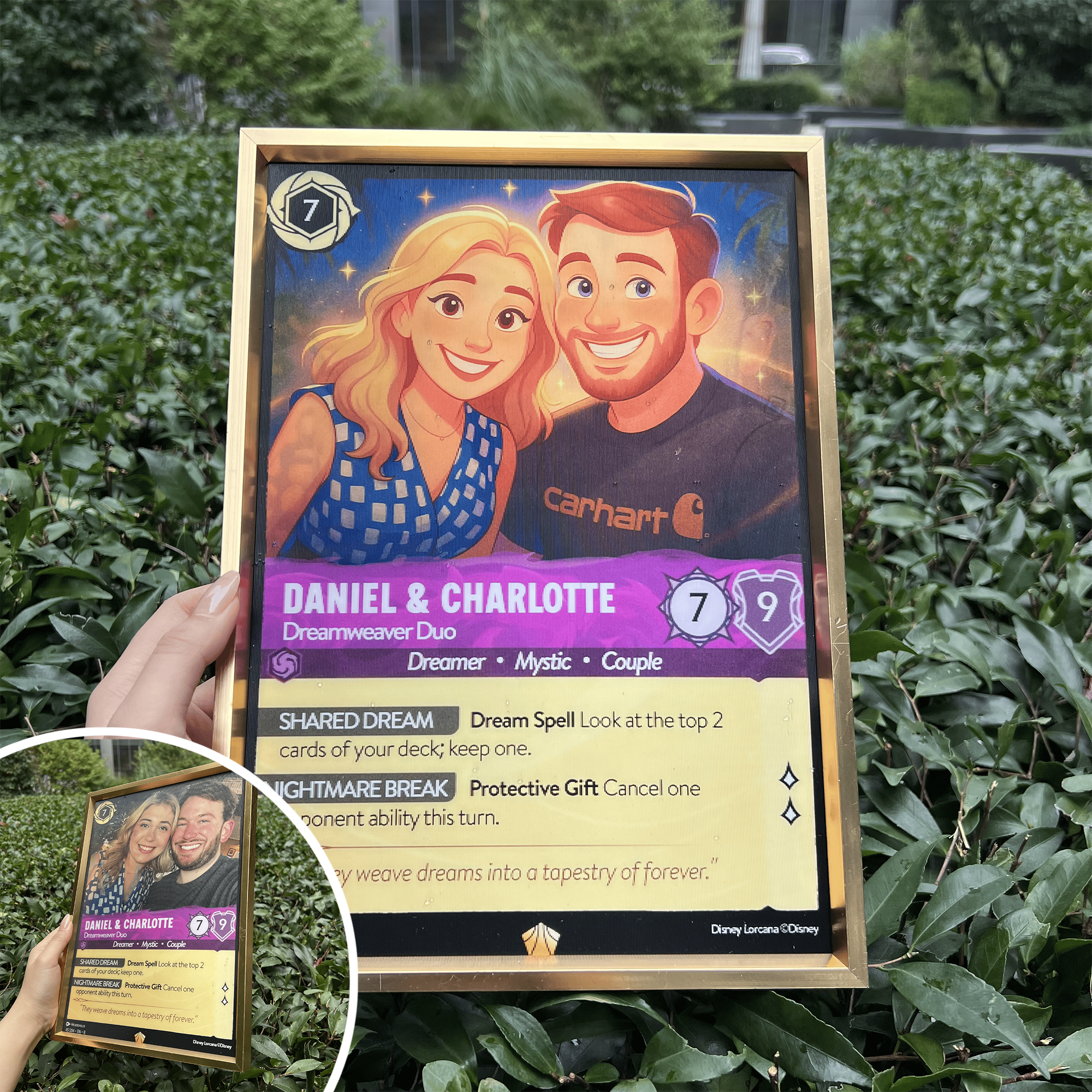 Custom Couple Anime Magic Lenticular Lorcard Frame Wall Art