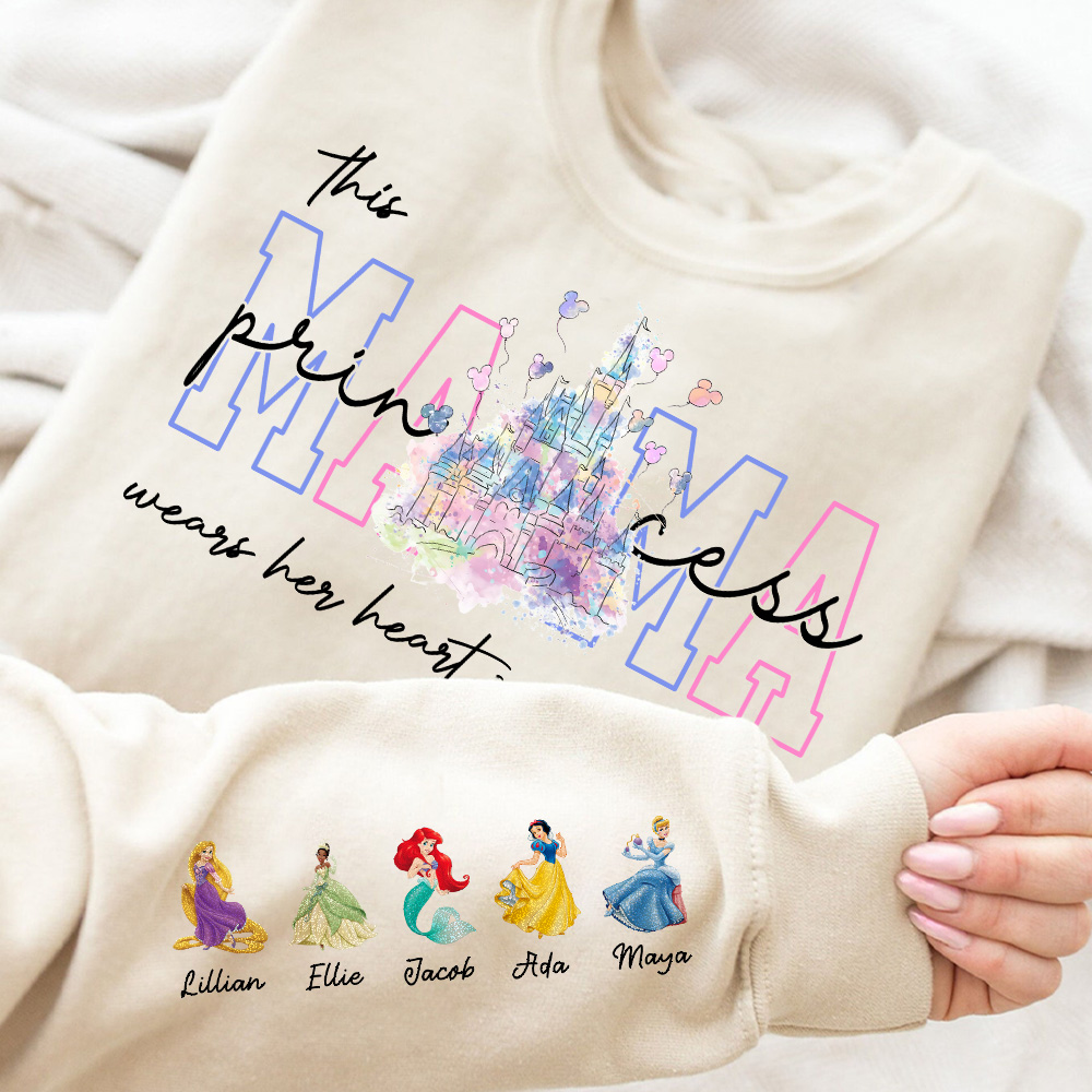Custom MAMA Princess Crewneck/Hoodie, With Kids Names