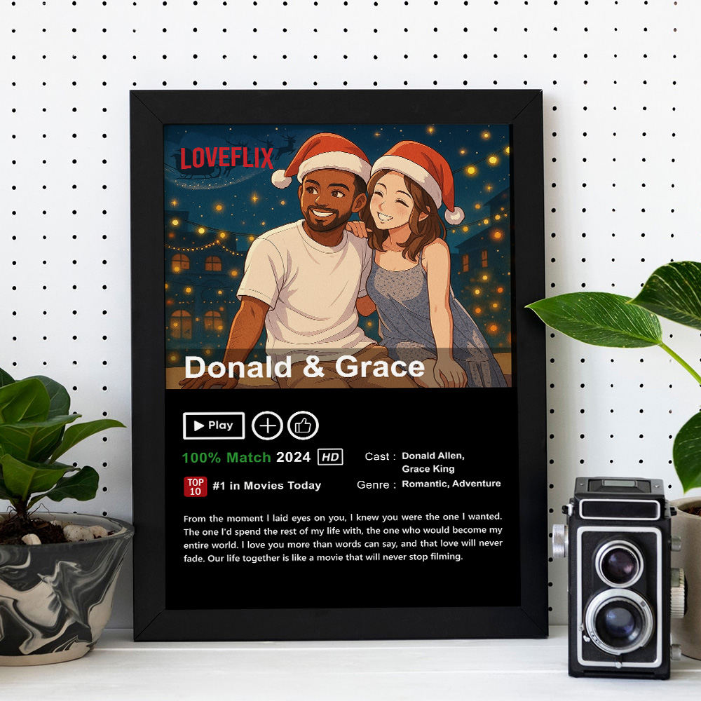 Custom Anime LOVEFLIX Movie Photo Frame with Your Love Story