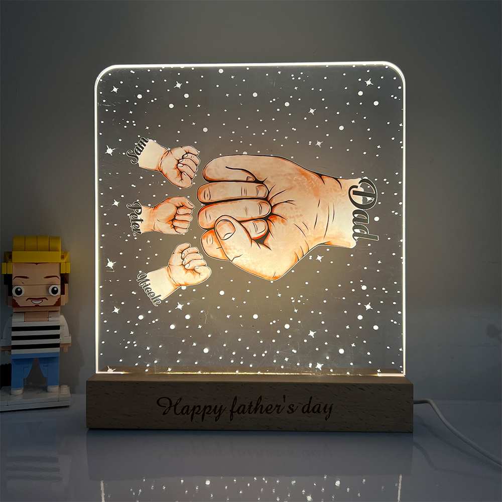 50%OFF⭐️Daddy's Team Fist Bump Personalized LED Night Light