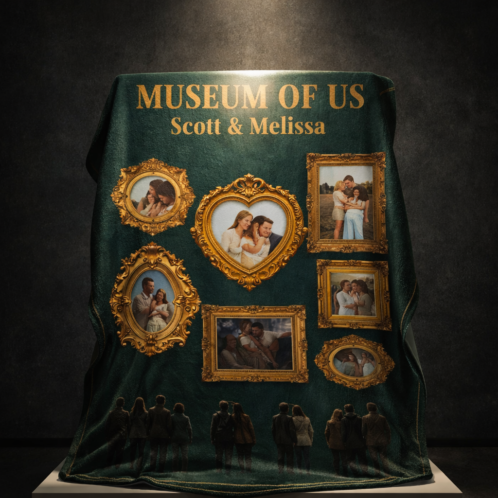 Custom Museum of Us Photo Blanket Gift For Couples