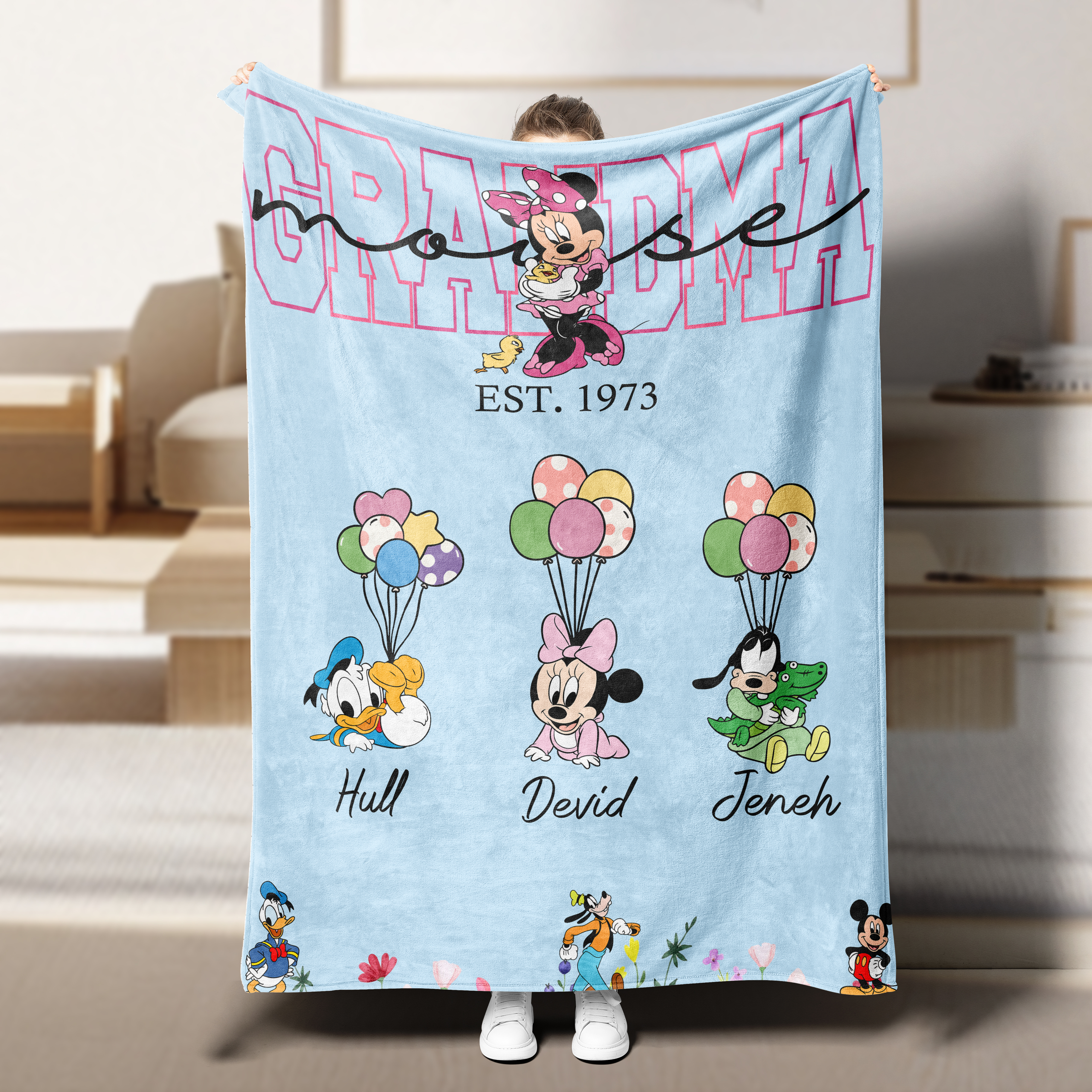 Custom MAMA Mouse Blanket With Kids Names