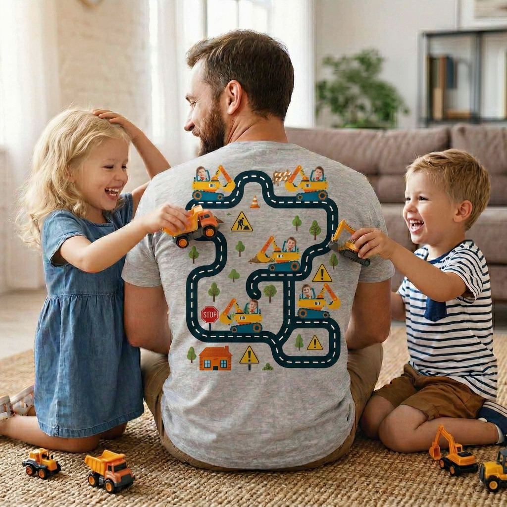 Custom Face Tired Dads Club Back Massage Car Track Shirt Father's Day Gift