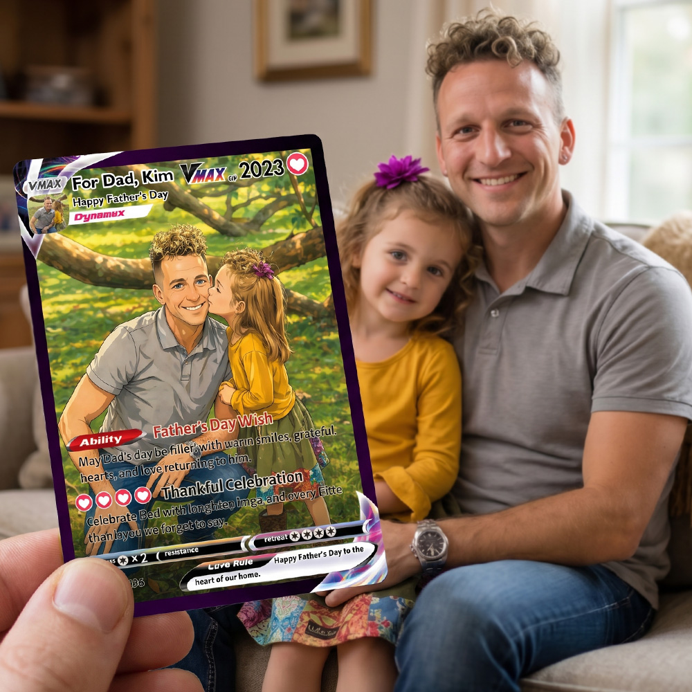 50% OFF💙Personalized Dad Anime Poke Card V/VMAX/GX/EX, Father's Day Gift