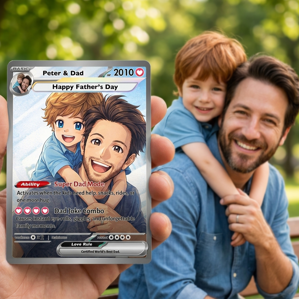 Custom Father's Day Dad Anime Limited Edition Poke Cards