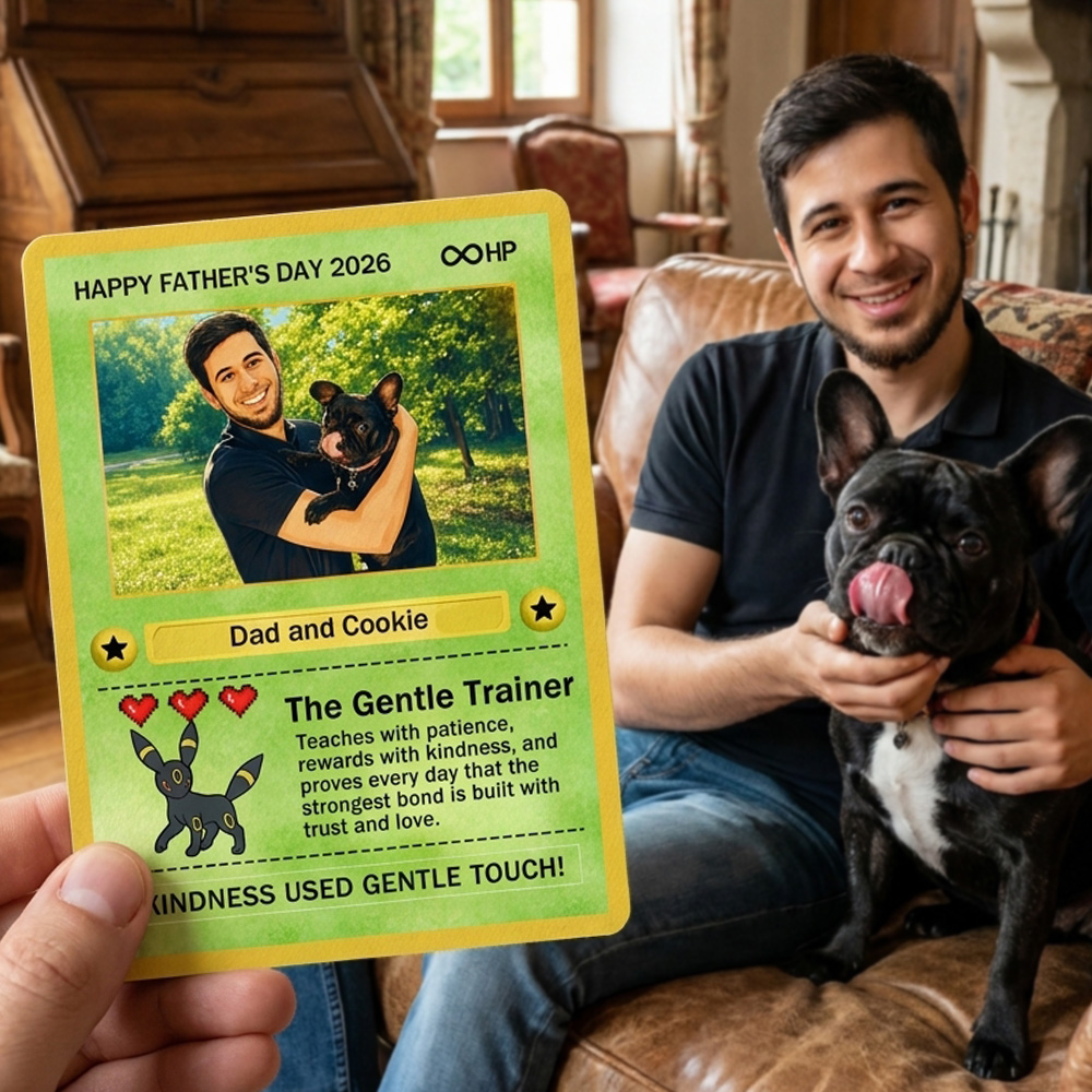 50%OFF 🐶 Custom Anime Photo Dad & Pet Base Set Card Pokecard