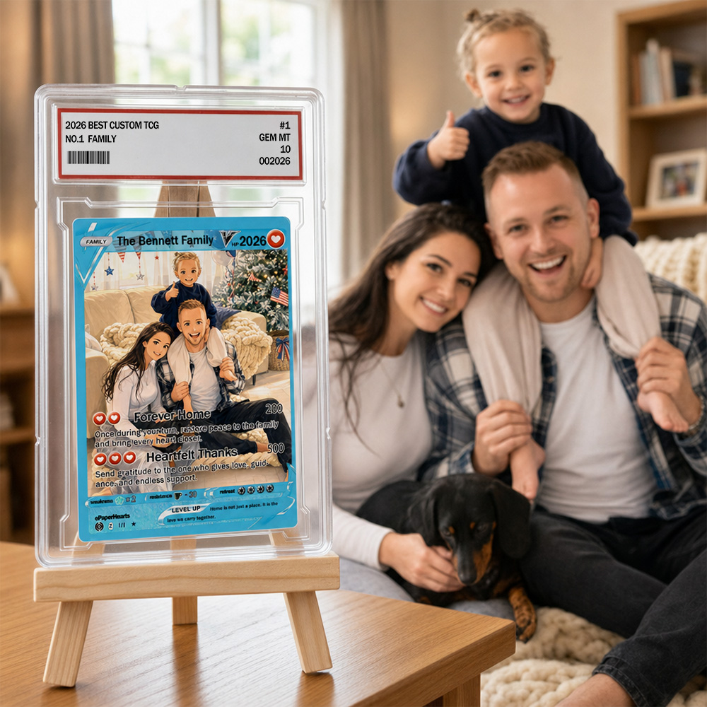 Custom 250th Anniversary V Pokecard Family Photo Anime Card