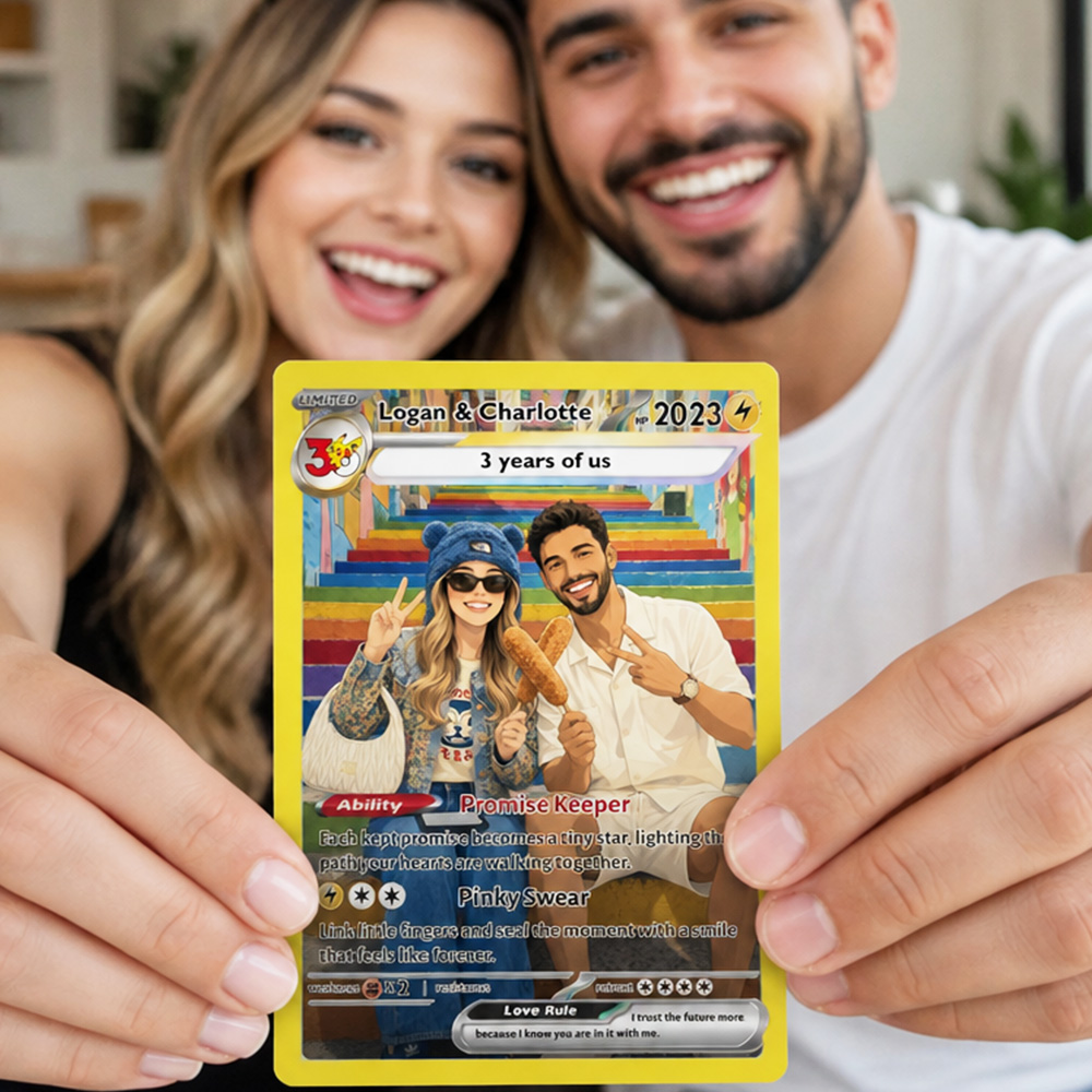 Custom 30 Years Anime Couple Photo Limited Edition Basic Card Pokecard
