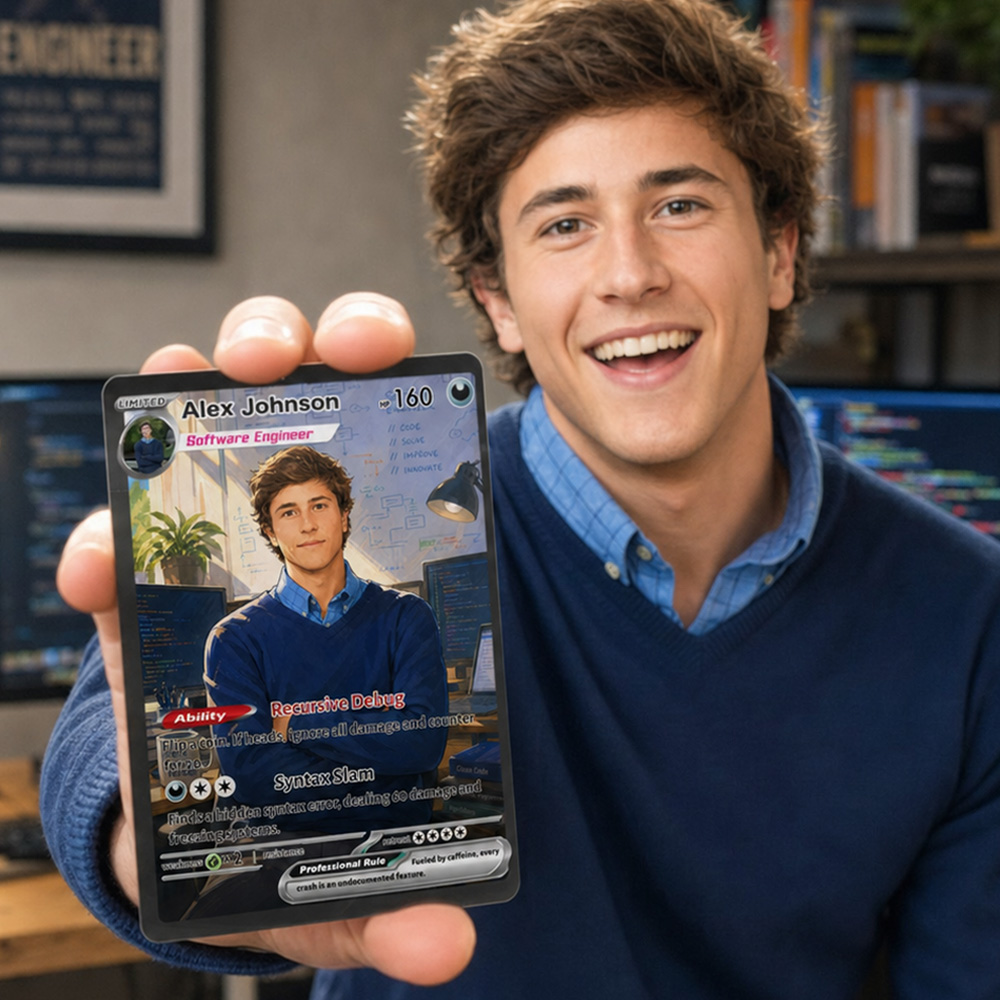 Custom Occupation Anime Photo Basic Card, Custom Career Trading Pokecard