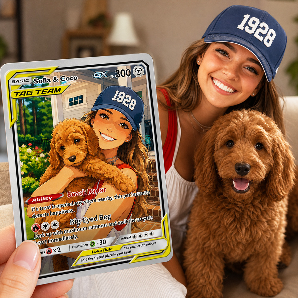 50% OFF🐶Custom Pet Photo Anime Art GX TAG TEAM Card Pokecard
