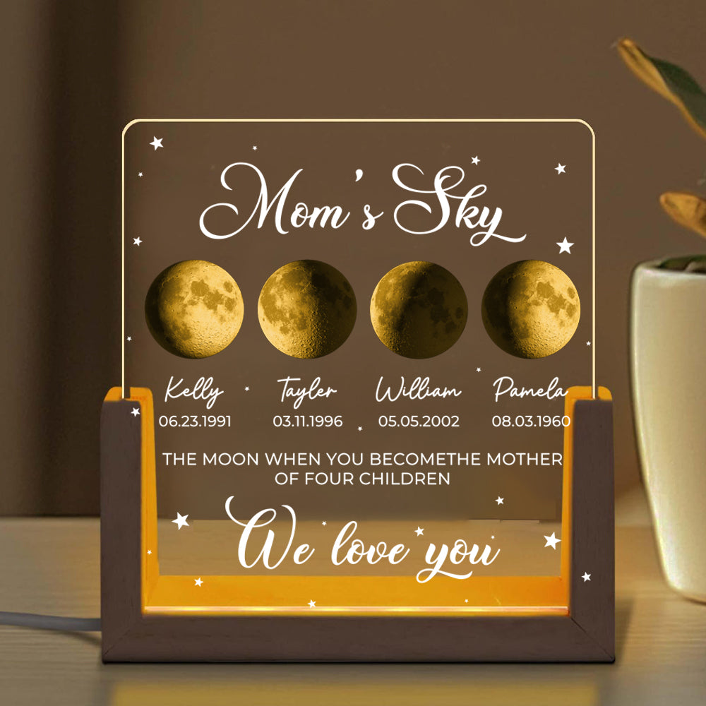 50% off⭐️Mom's Sky Custom Real Moon Phase Led Light Frame