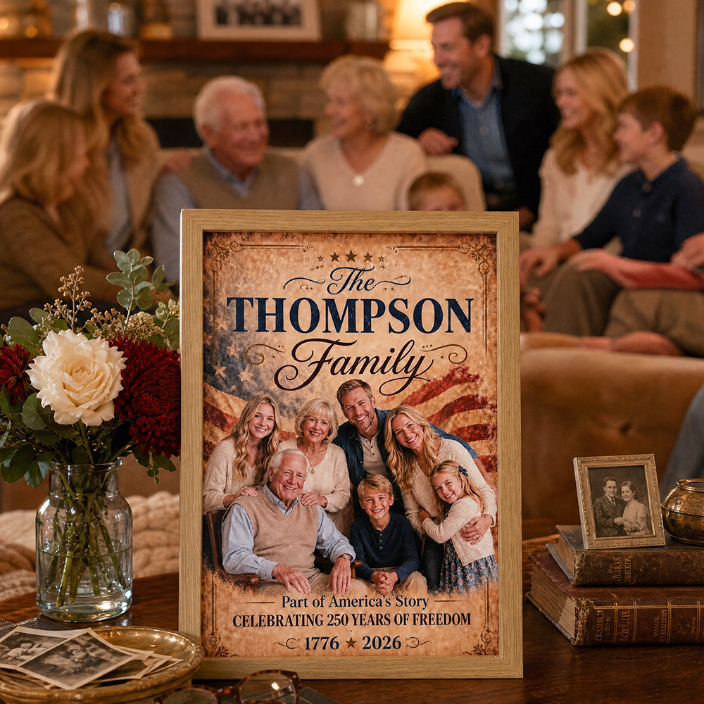 Custom 250th Years Family Photo Frame, Part of America's Story