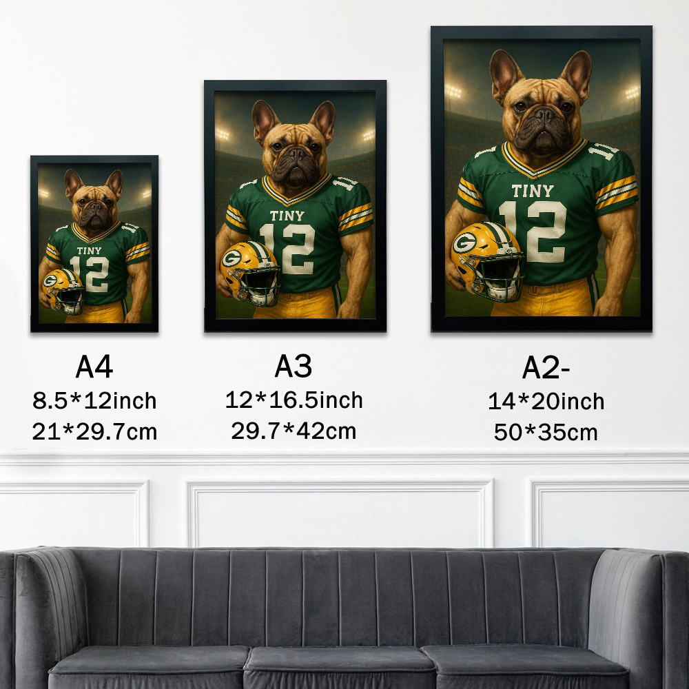 🏈Custom Pet Portrait American Football Wall Art American Football