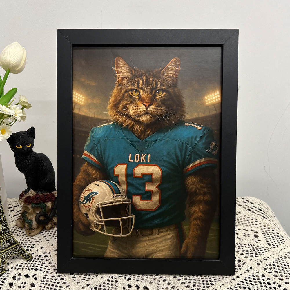 🏈Custom Pet Portrait American Football Wall Art American Football