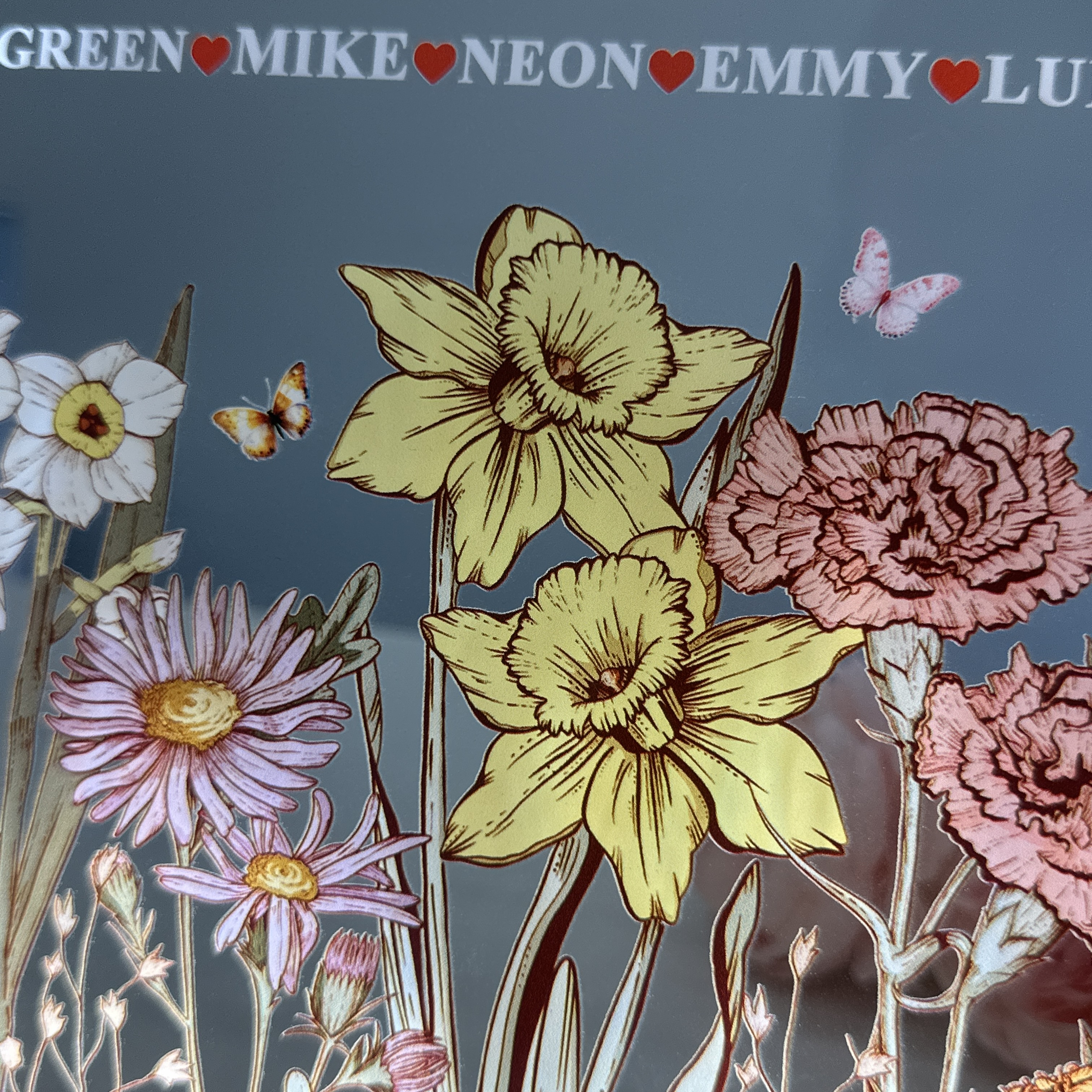 50%OFF❤️Customized Mom's Garden Birth Month Flower Cluster Square LED Light 