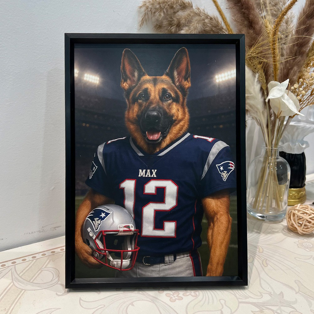 🏈Custom Pet Portrait American Football Wall Art American Football