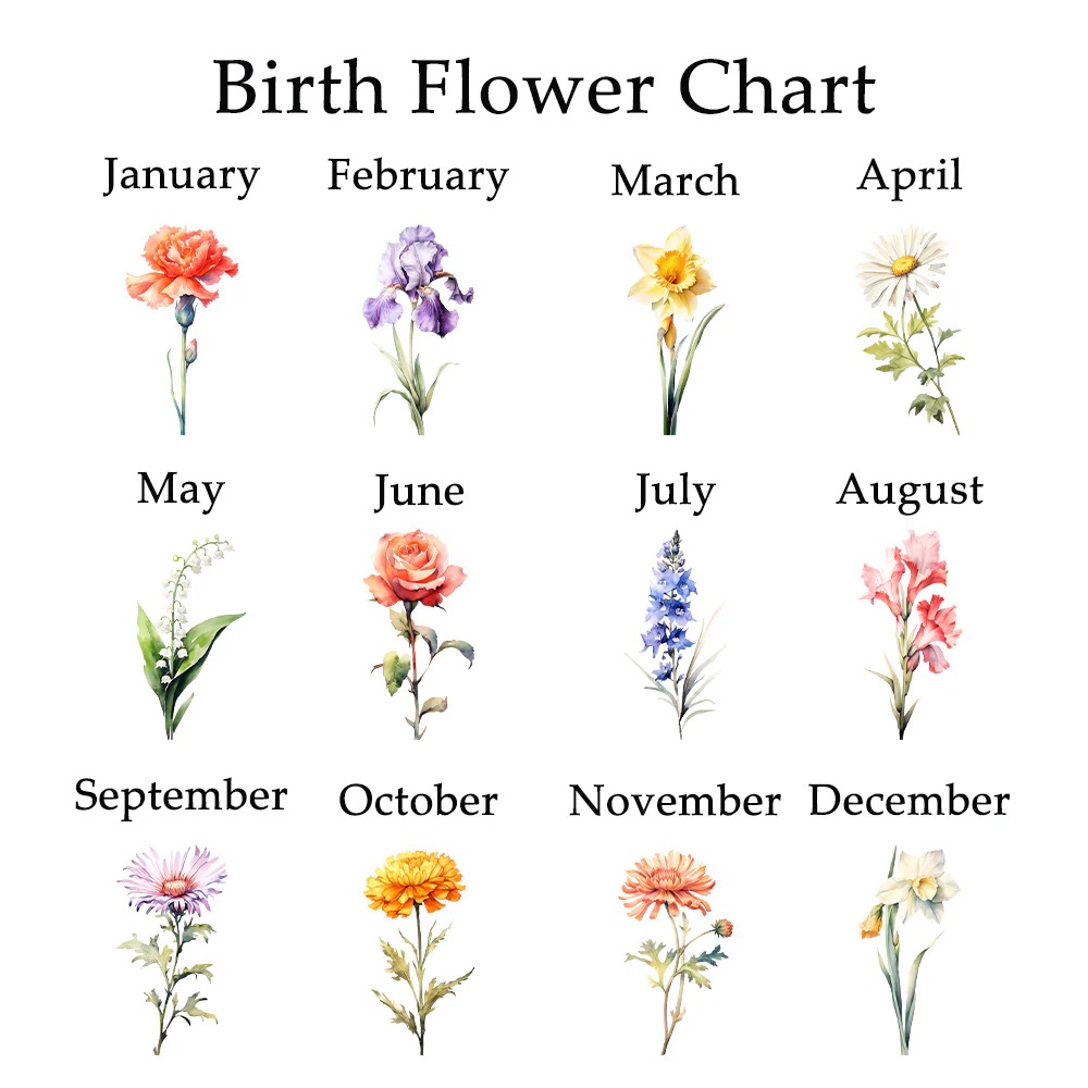 50%OFF✨3D Birth Flower Custom Names Crystal Acrylic LED Light