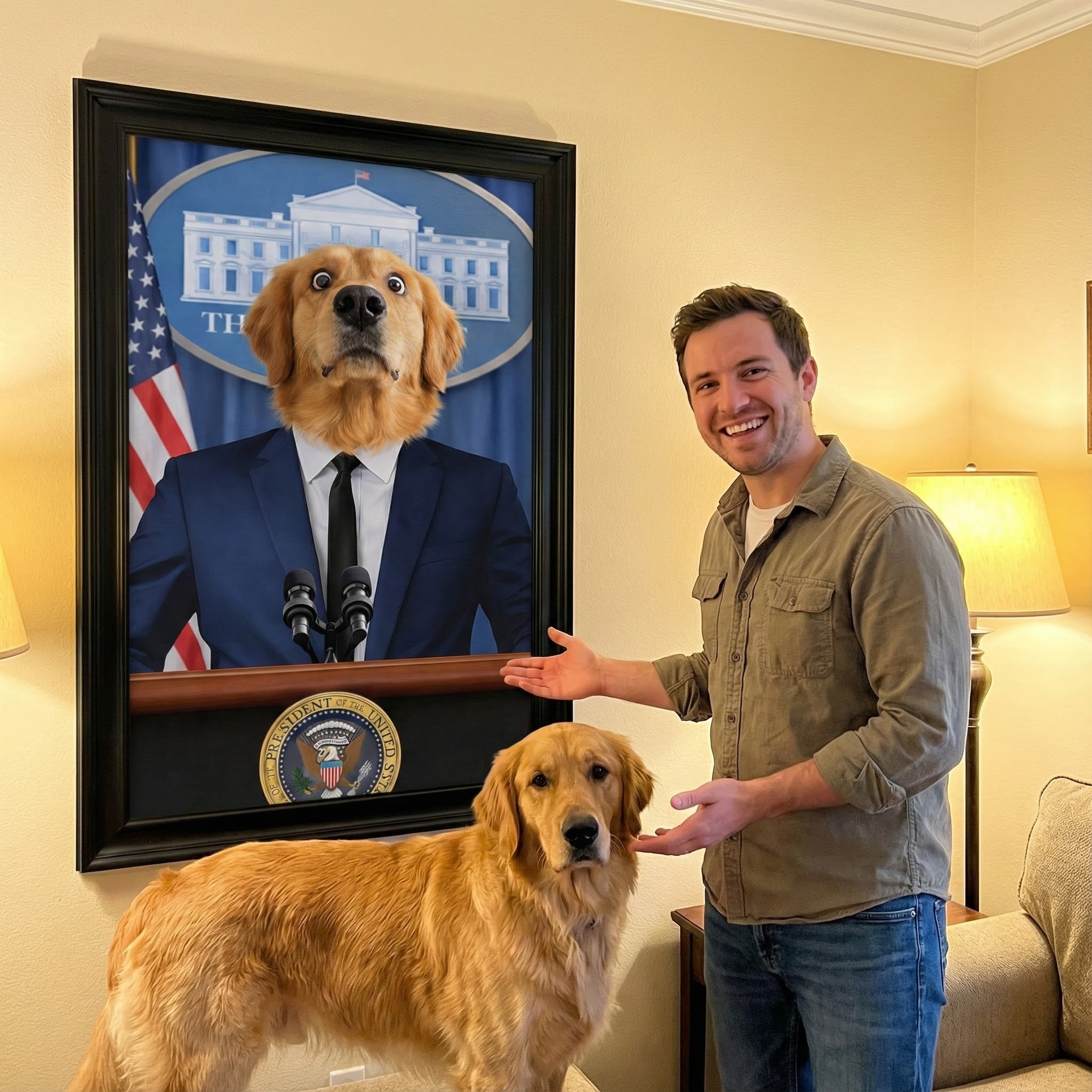 Custom Presidential-style Pet Portrait