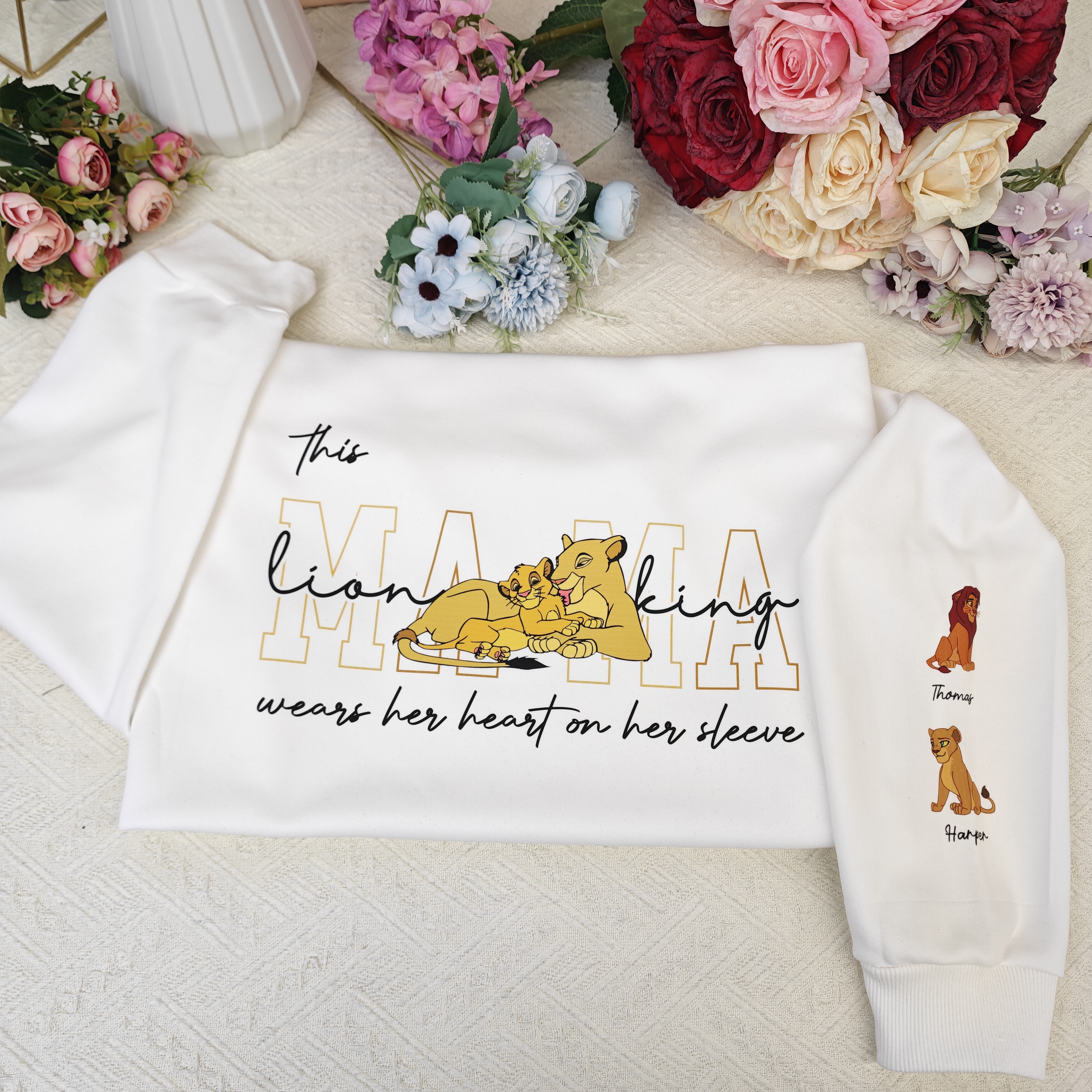 Custom MAMA Lion King Crewneck/Hoodie, With Kids Names