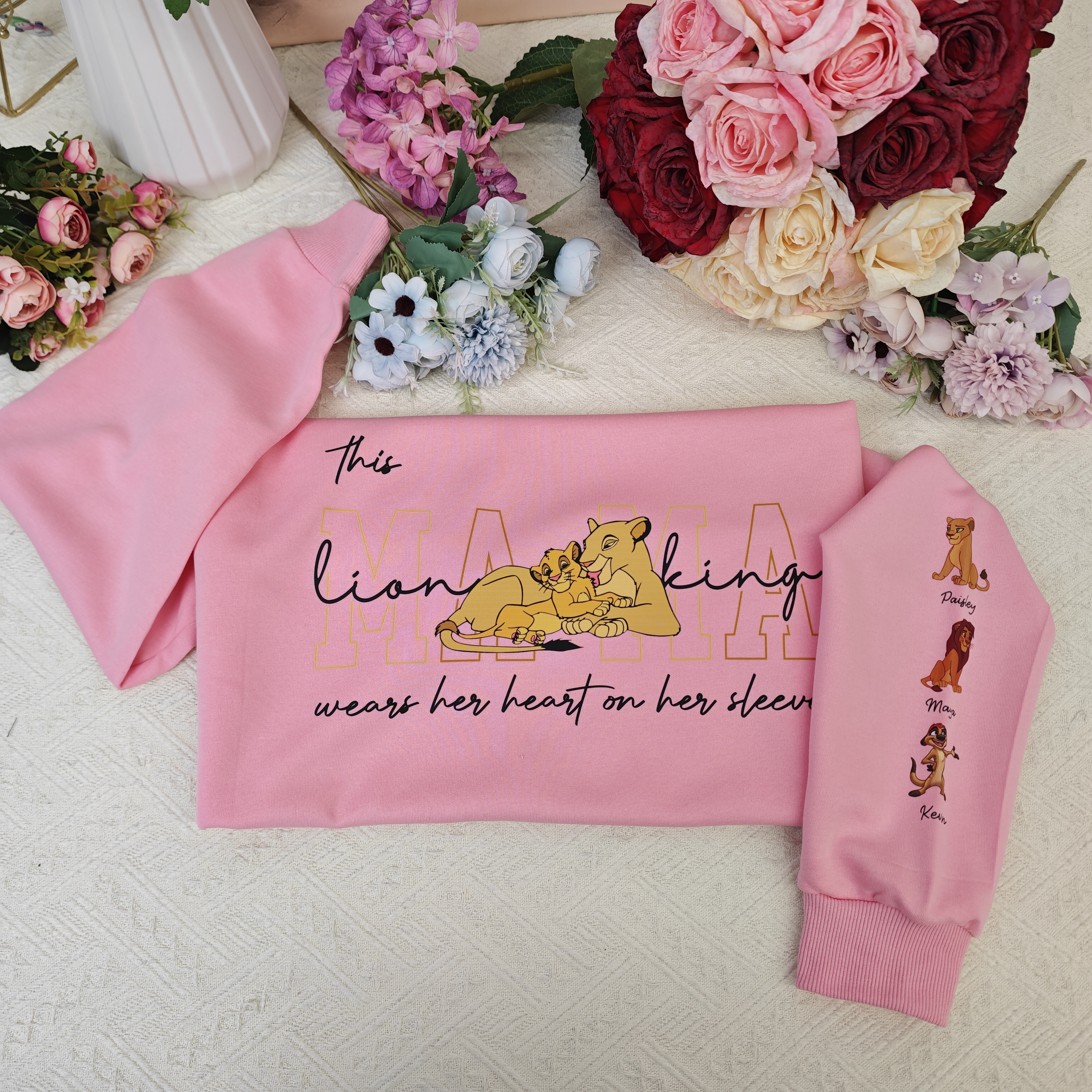 Custom MAMA Lion King Crewneck/Hoodie, With Kids Names