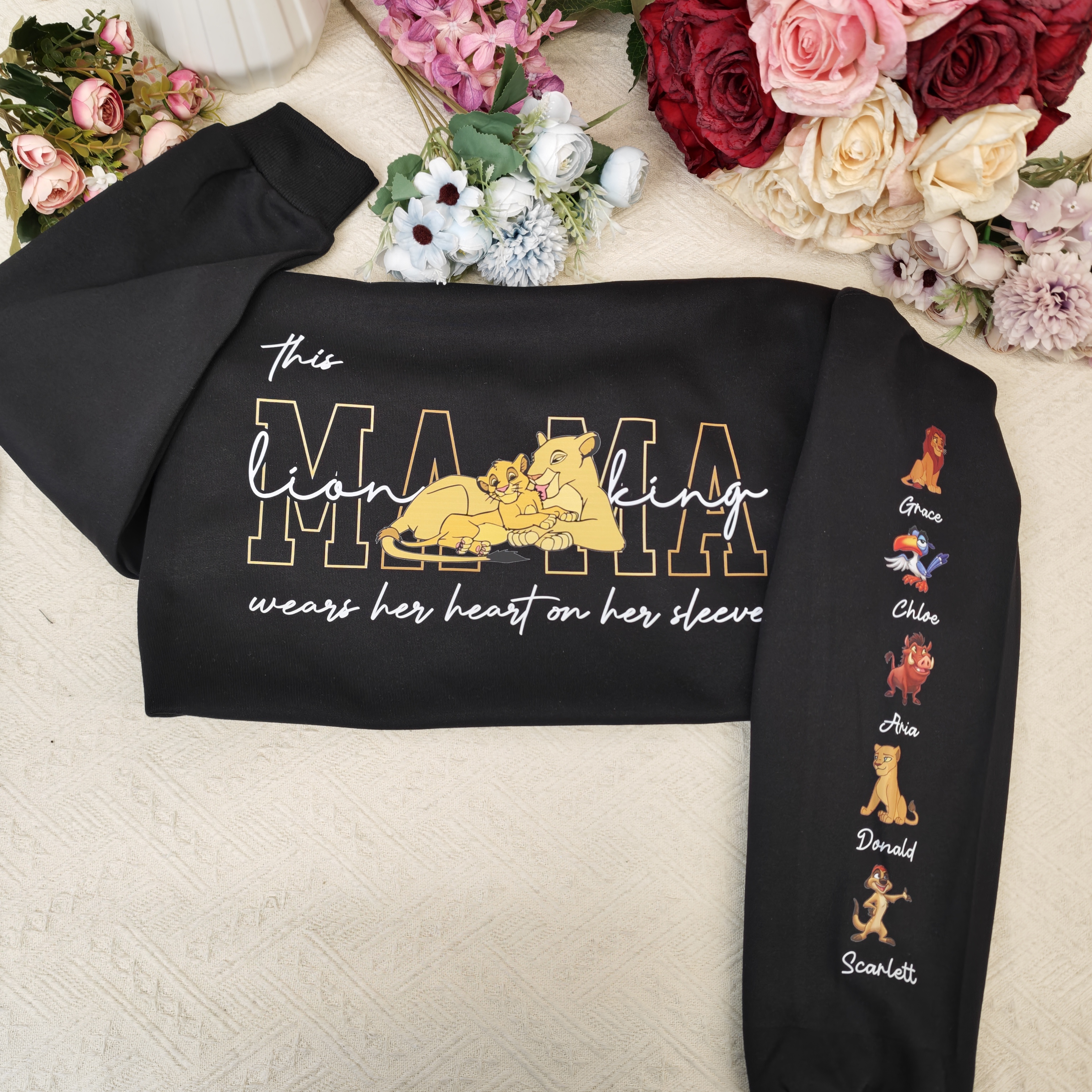 Custom MAMA Lion King Crewneck/Hoodie, With Kids Names