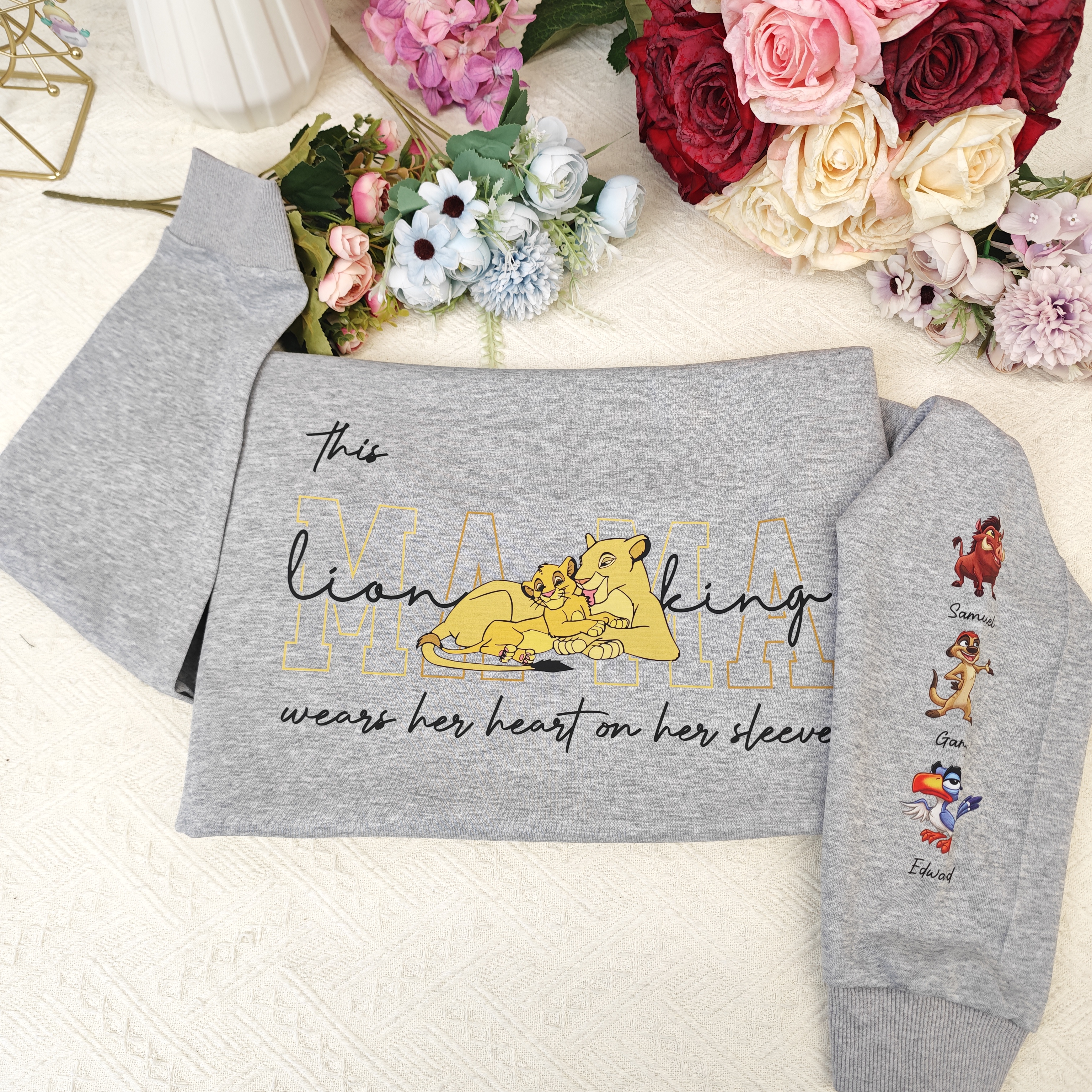Custom MAMA Lion King Crewneck/Hoodie, With Kids Names
