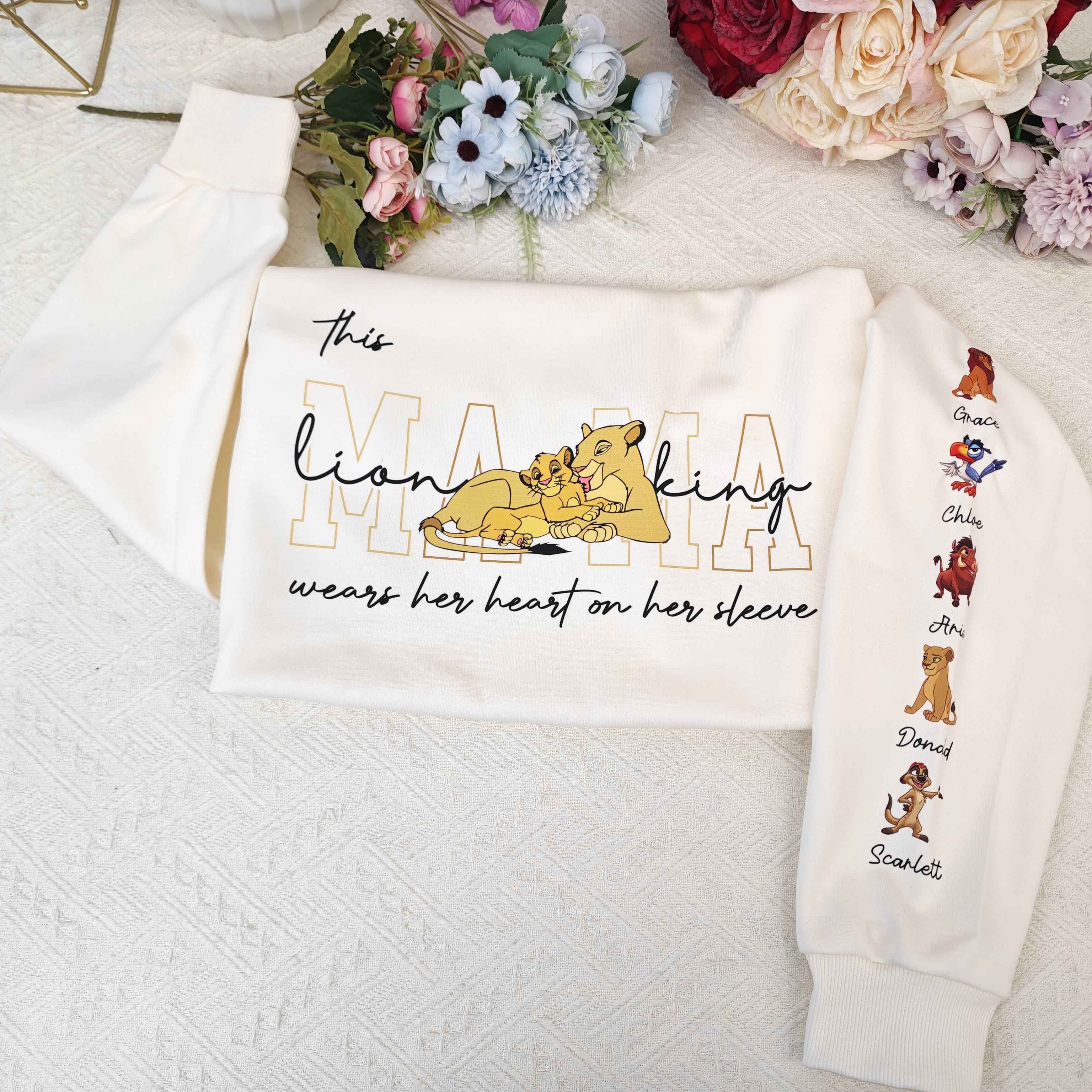 Custom MAMA Lion King Crewneck/Hoodie, With Kids Names