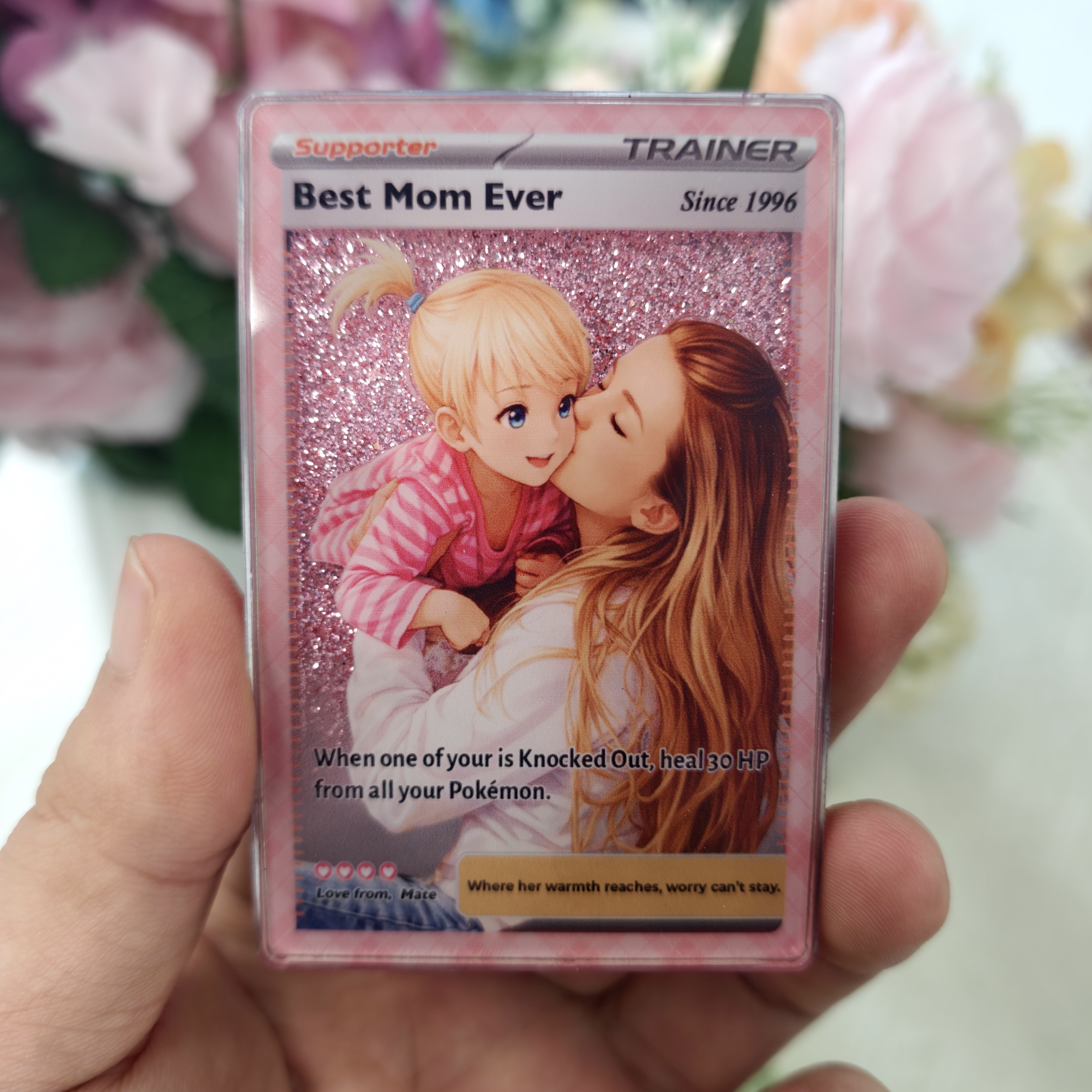 50%OFF🔥Best Mom Ever Flowing Glitter Trainer Card – Heartfelt Mother’s Day Gift for Mom