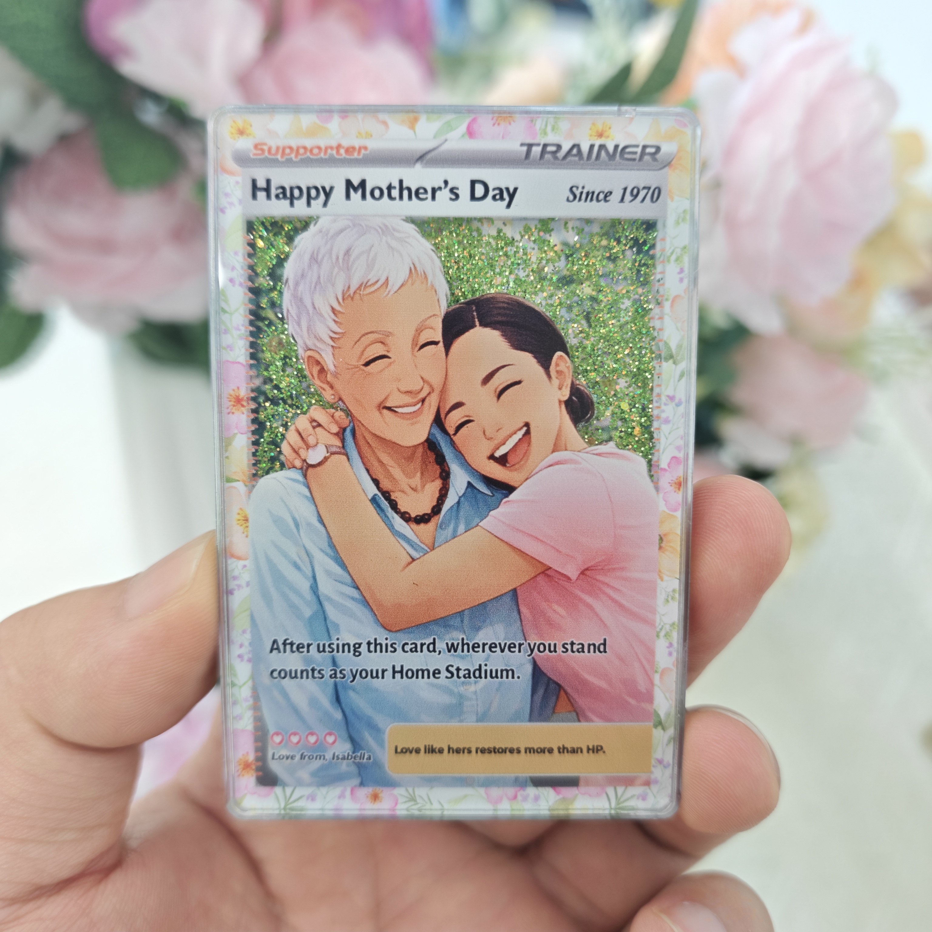 50%OFF🔥Best Mom Ever Flowing Glitter Trainer Card – Heartfelt Mother’s Day Gift for Mom