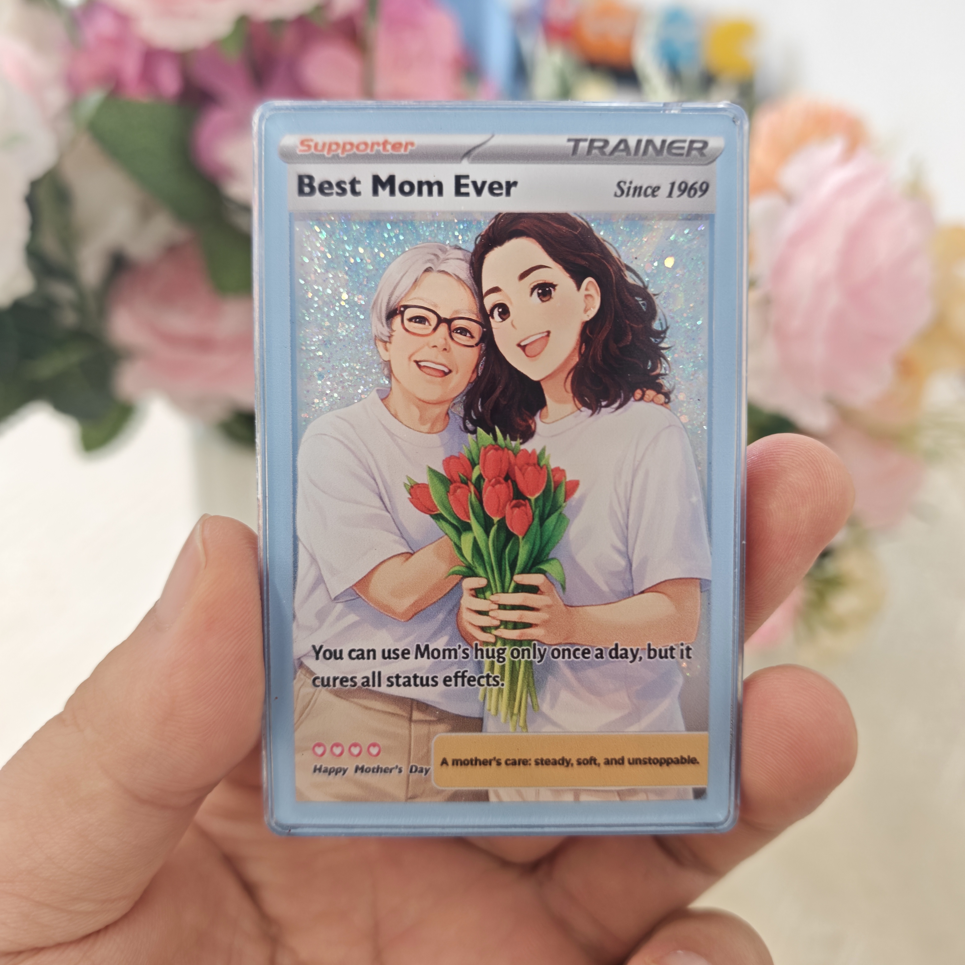 50%OFF🔥Best Mom Ever Flowing Glitter Trainer Card – Heartfelt Mother’s Day Gift for Mom