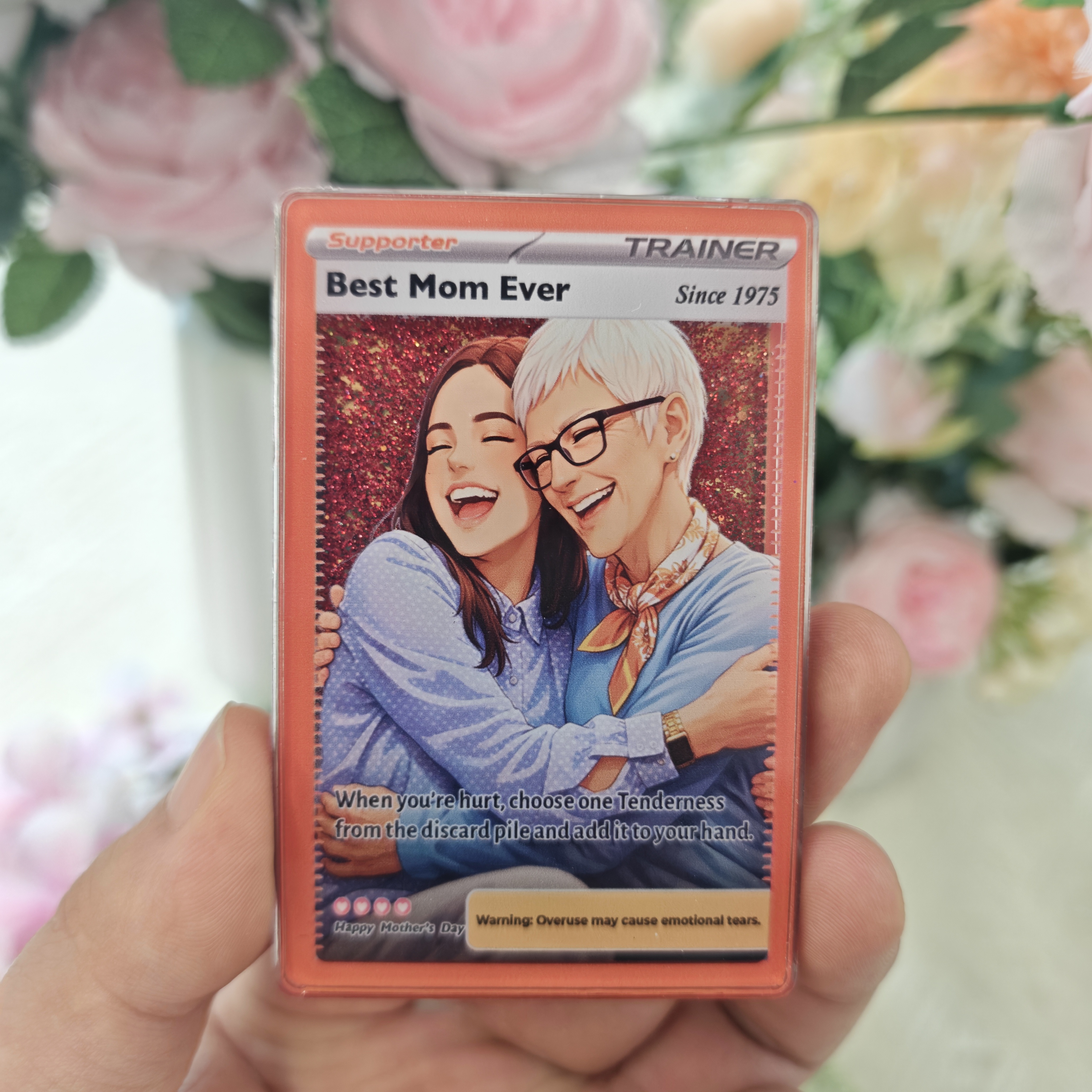 50%OFF🔥Best Mom Ever Flowing Glitter Trainer Card – Heartfelt Mother’s Day Gift for Mom