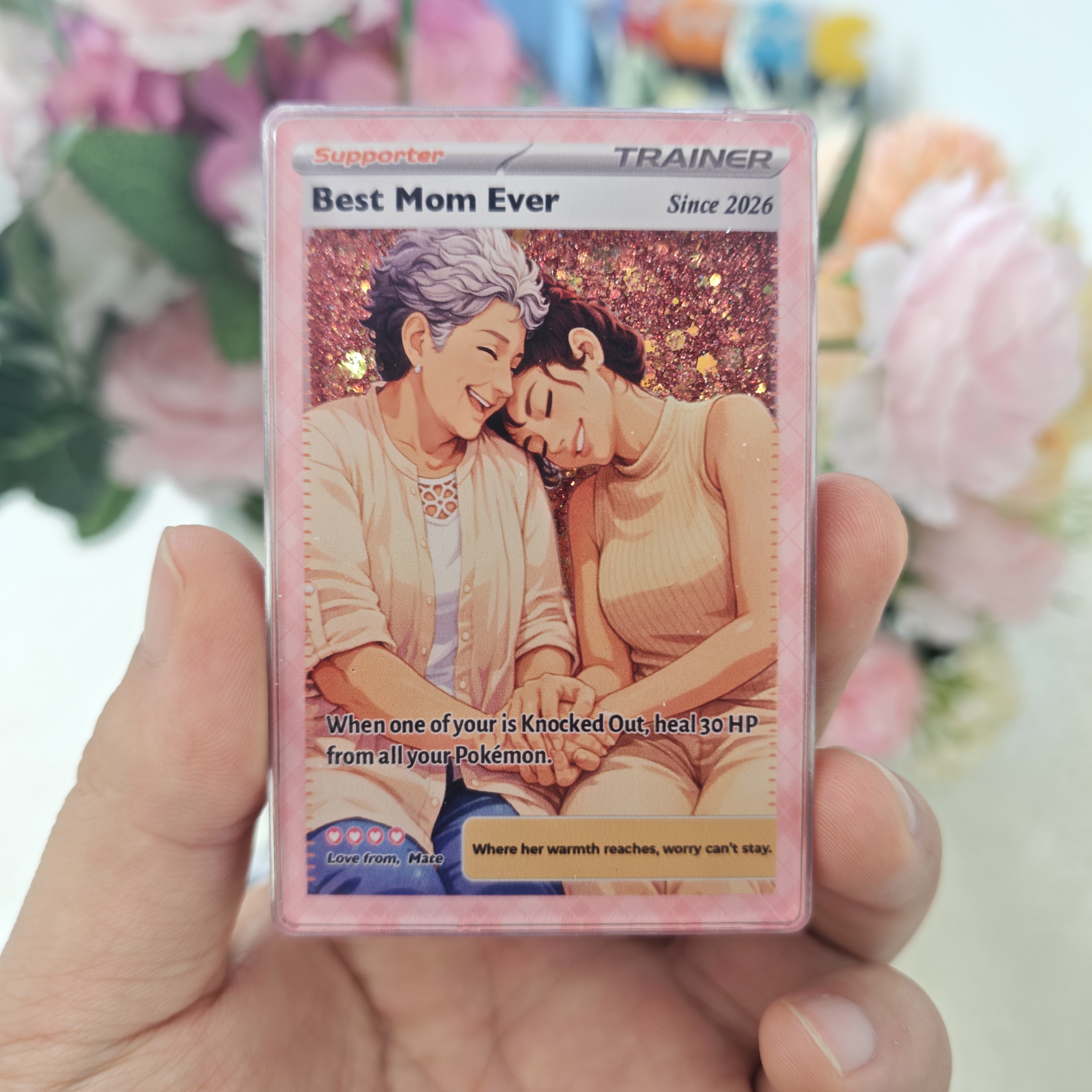 50%OFF🔥Best Mom Ever Flowing Glitter Trainer Card – Heartfelt Mother’s Day Gift for Mom