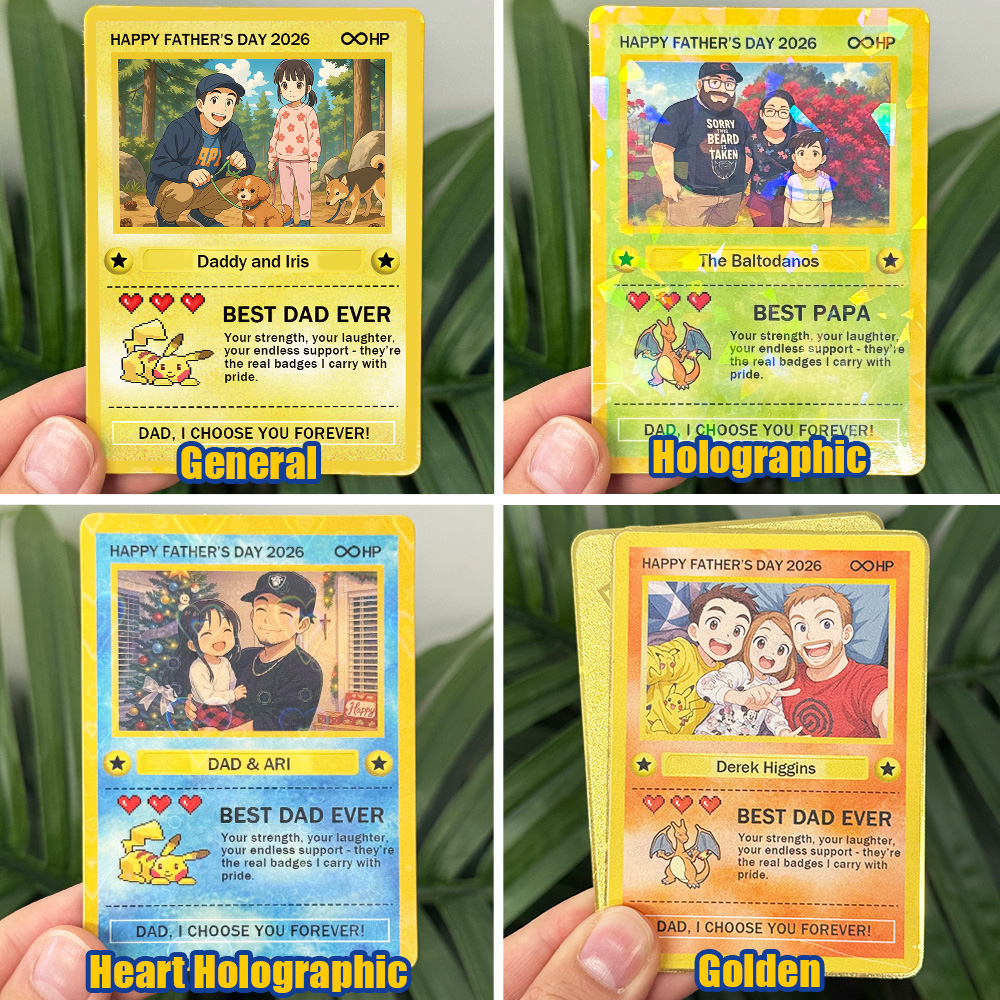 Custom Anime Photo "Best Dad Ever" Trading Card