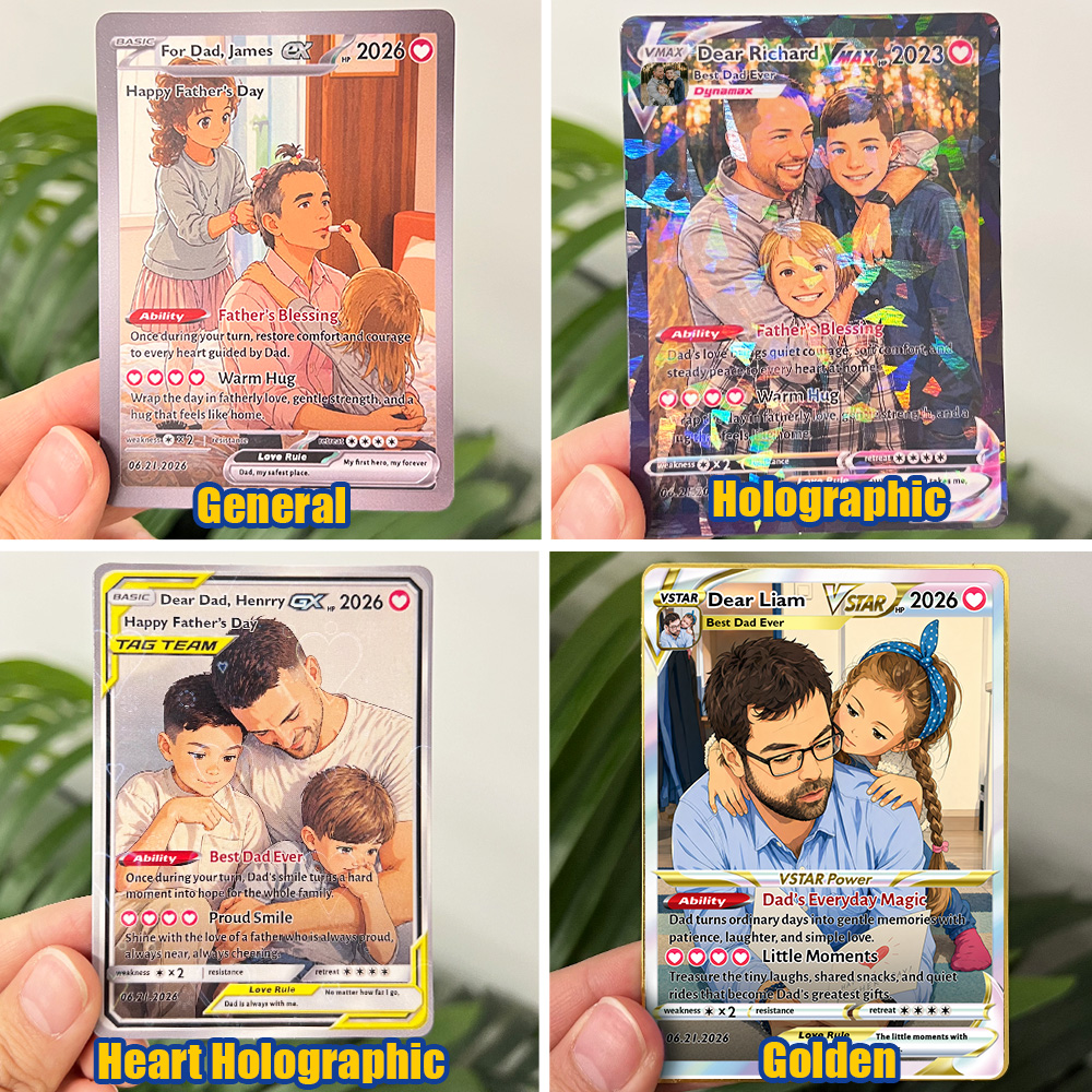 50% OFF💙Personalized Dad Anime Poke Card V/VMAX/GX/EX, Father's Day Gift