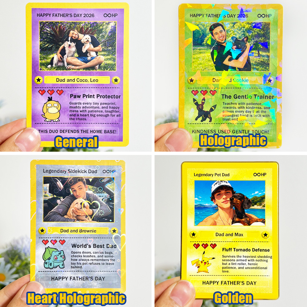 50%OFF 🐶 Custom Anime Photo Dad & Pet Base Set Card Pokecard