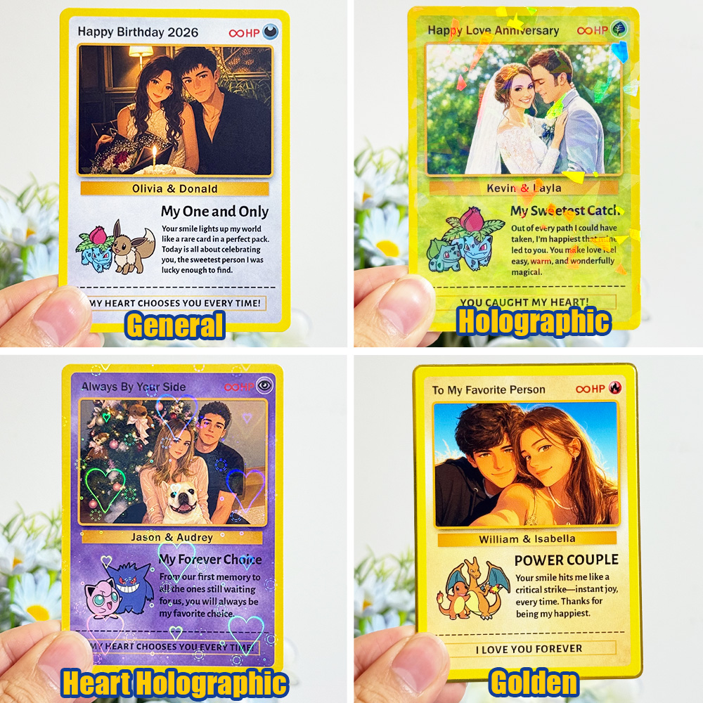 Custom Anime Couple Photo & Sprite Base Set Card Pokecard