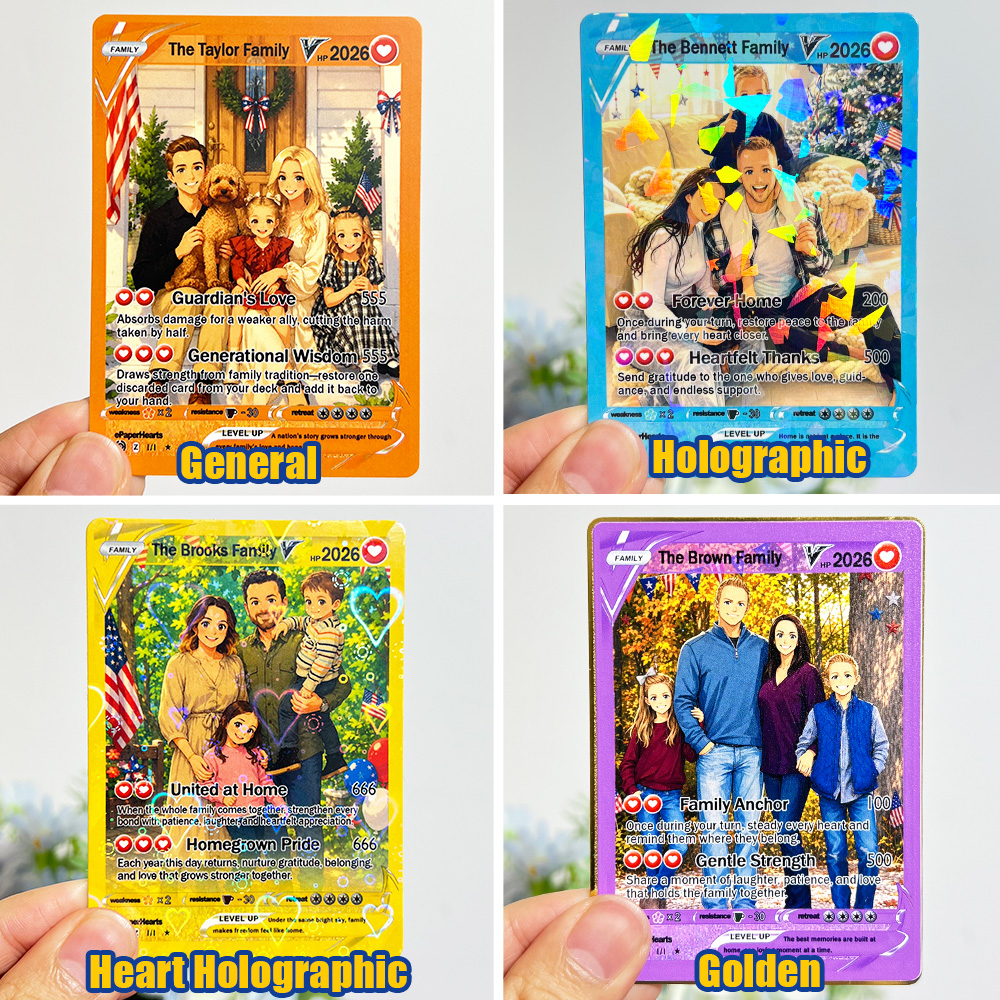 Custom 250th Anniversary V Pokecard Family Photo Anime Card