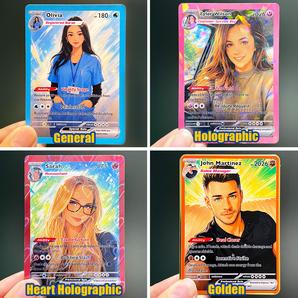 Custom Occupation Anime Photo Basic Card, Custom Career Trading Pokecard