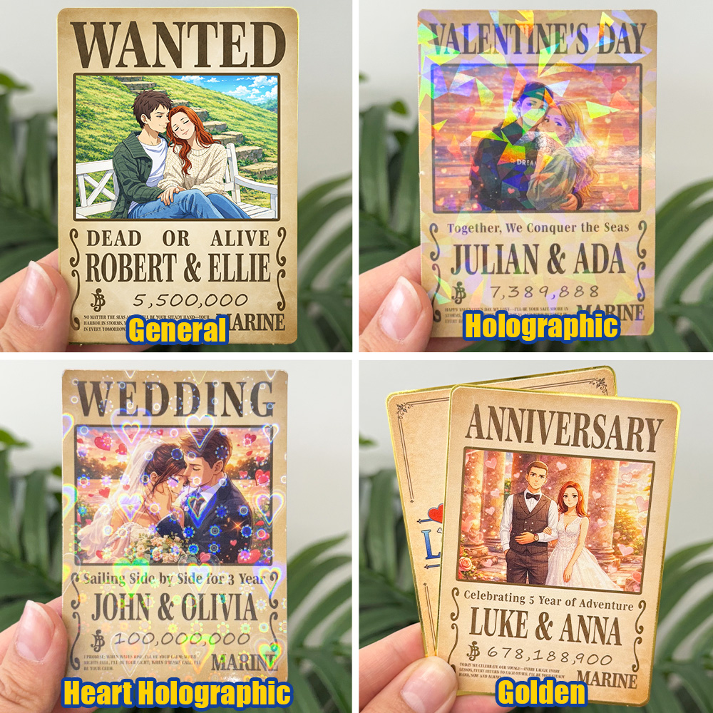 Custom Wanted Anime Card For Couples