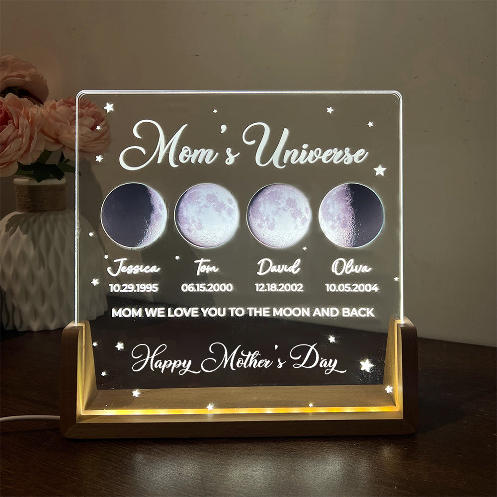 50% off⭐️Mom's Sky Custom Real Moon Phase Led Light Frame