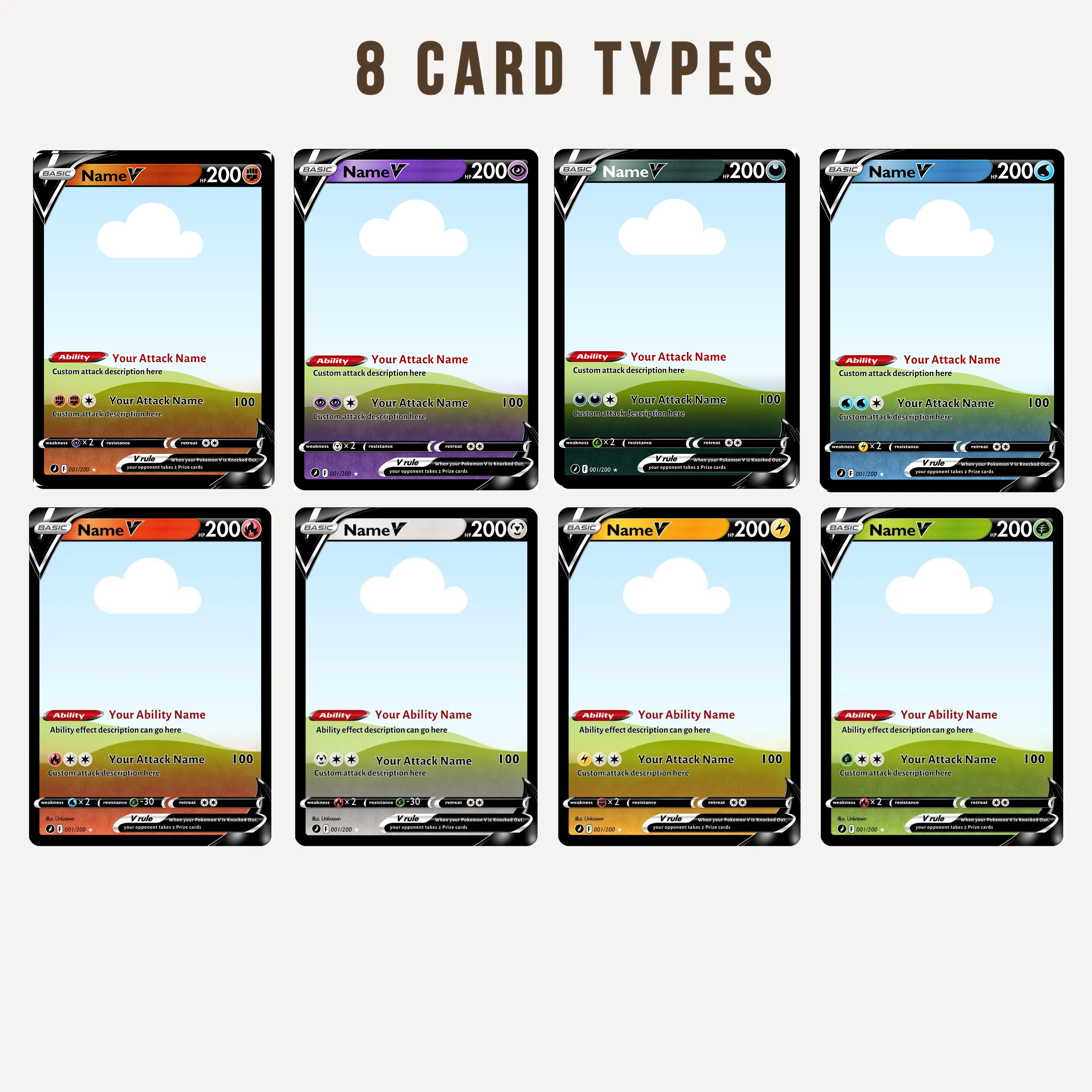 Custom Cartoon Pet Multiple Attributes Pokemon VSTAR Card