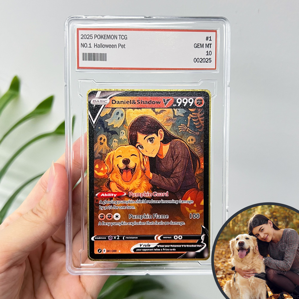 Custom Halloween Anime  Pet&You Pokecard V Card For Pet Lovers🎃