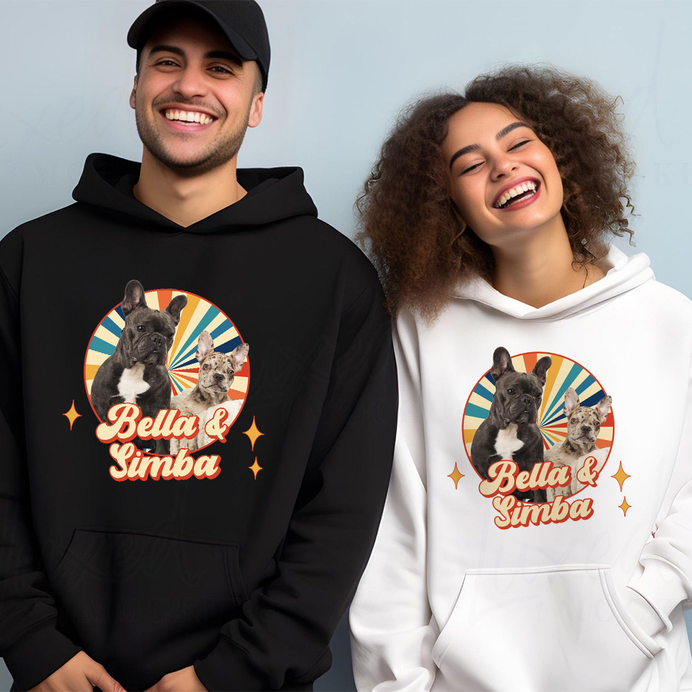 Custom Retro Pet Shirt/Crewneck/Hoodie, Comfort Colors Pets Portrait Shirt