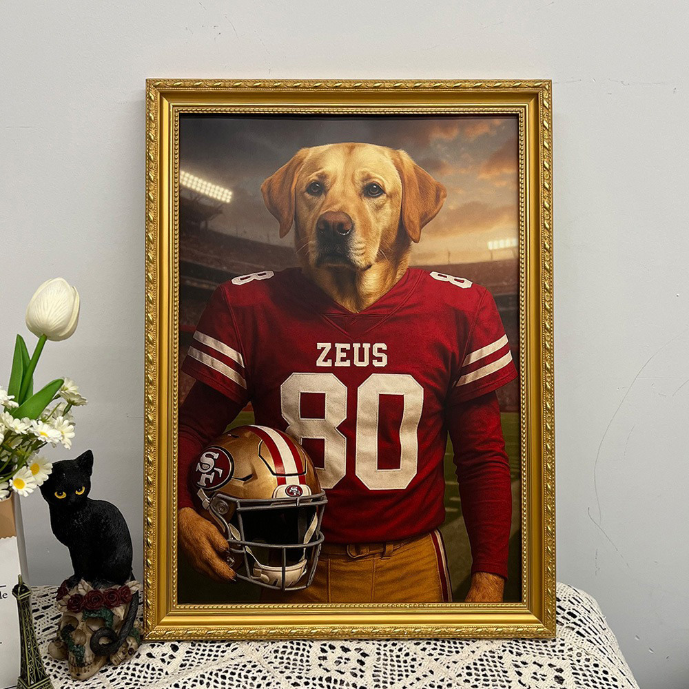 🏈Custom Pet Portrait American Football Wall Art American Football