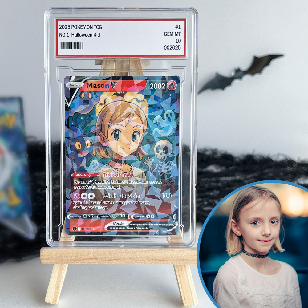 Custom Halloween Anime Kid Pokecard TCG Card🎃