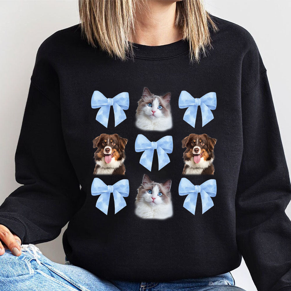 50%off⭐️Custom Pet Portrait With Bows Hoodie/Sweatshirt