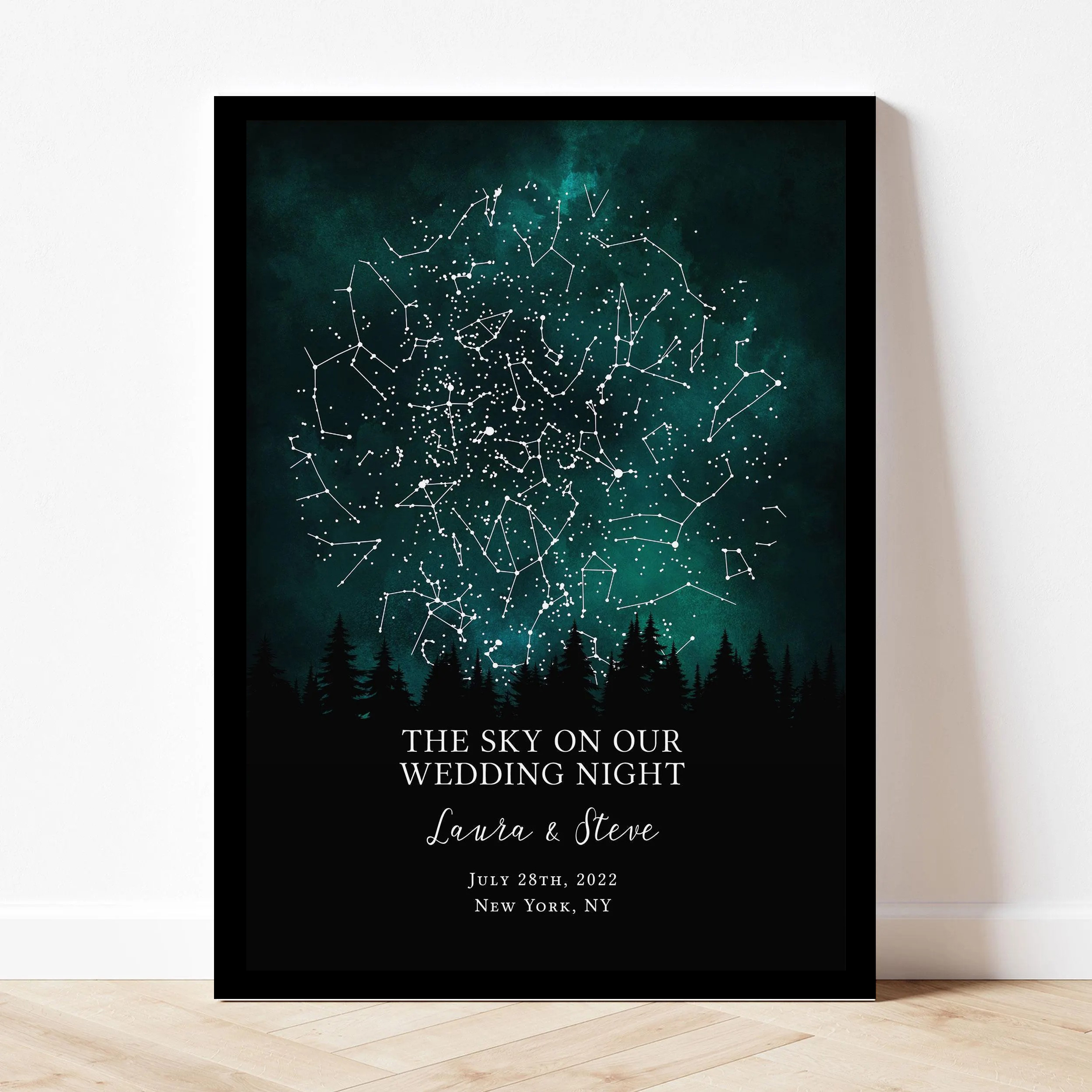 Custom The Sky on Our Wedding Night Print Frame Gift ✨