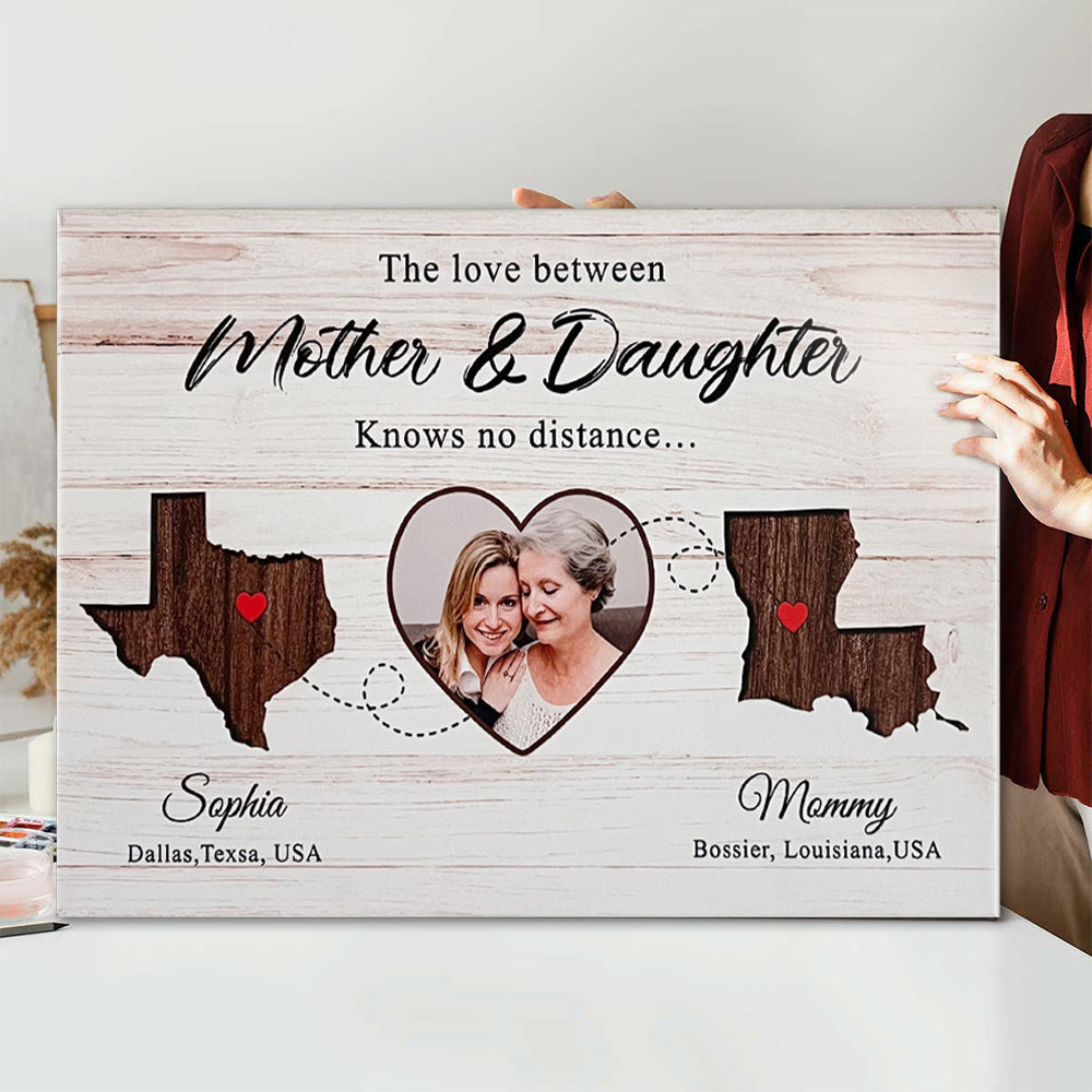Love Between Mother Daughter Meaningful Personalized Canvas Gift